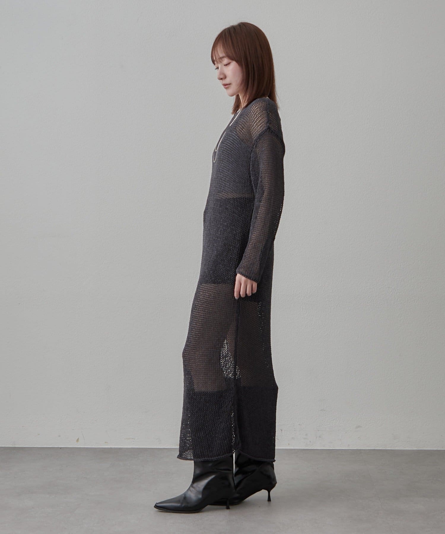 mline(エムライン) [mline]シアー ニットワンピース