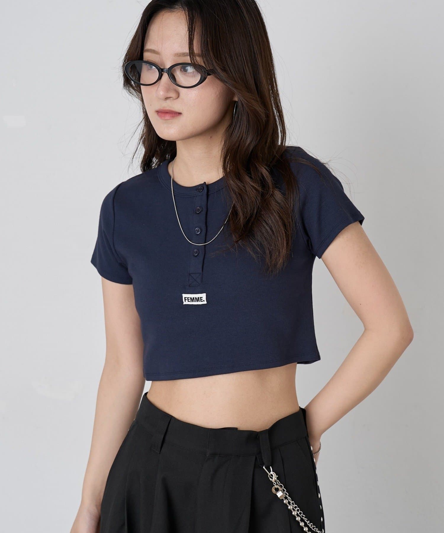 mline(エムライン) [mline]ショートロゴタグＴシャツ