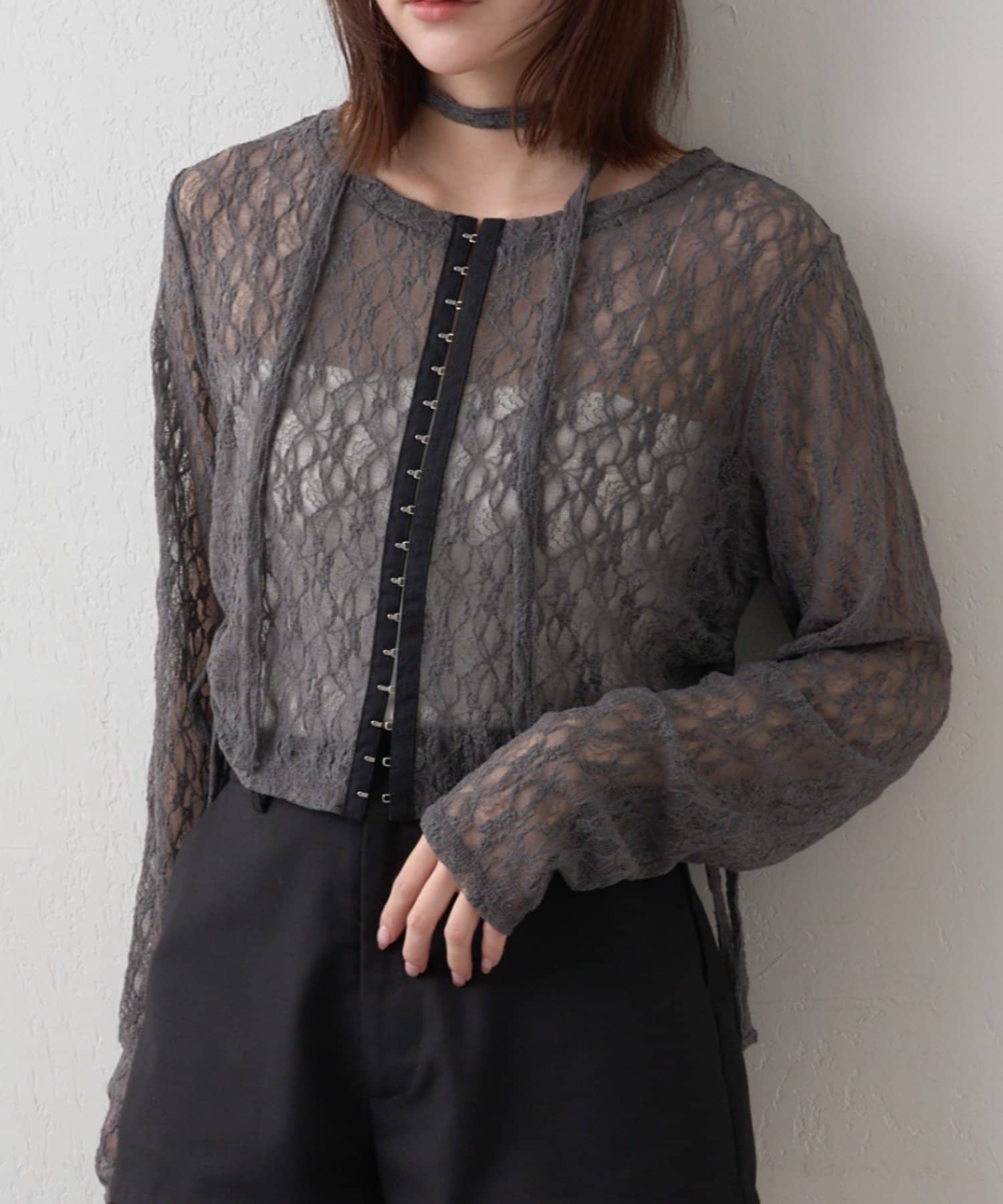 mline(エムライン) [mline]ショート レースカーディガン