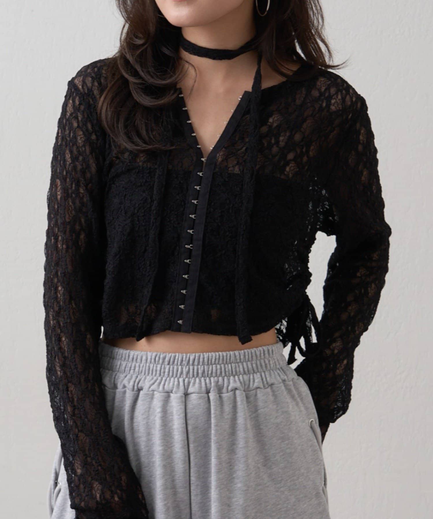 mline(エムライン) [mline]ショート レースカーディガン