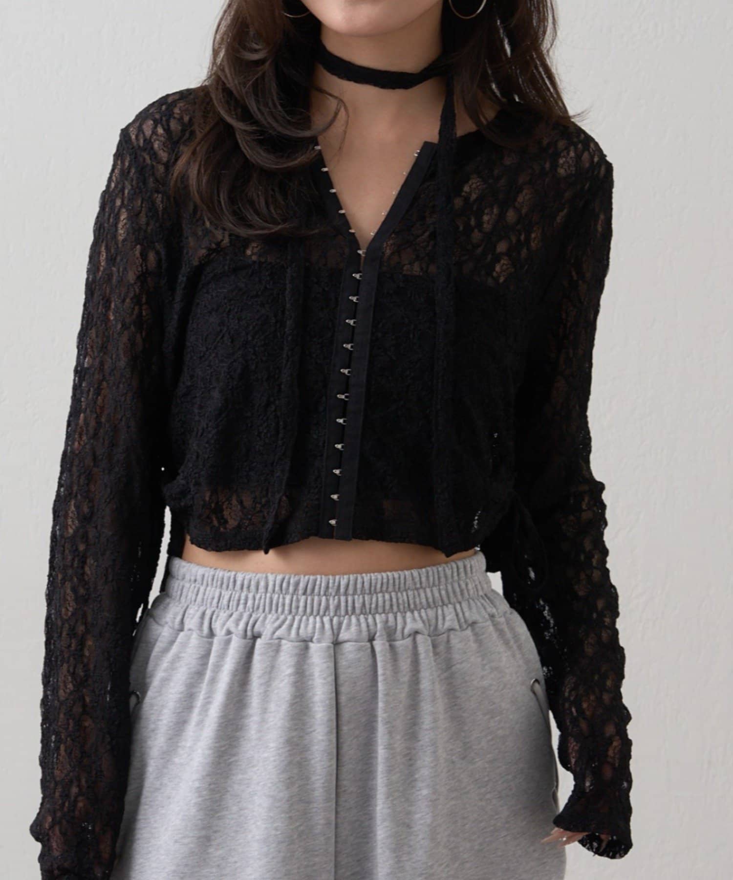 mline(エムライン) [mline]ショート レースカーディガン