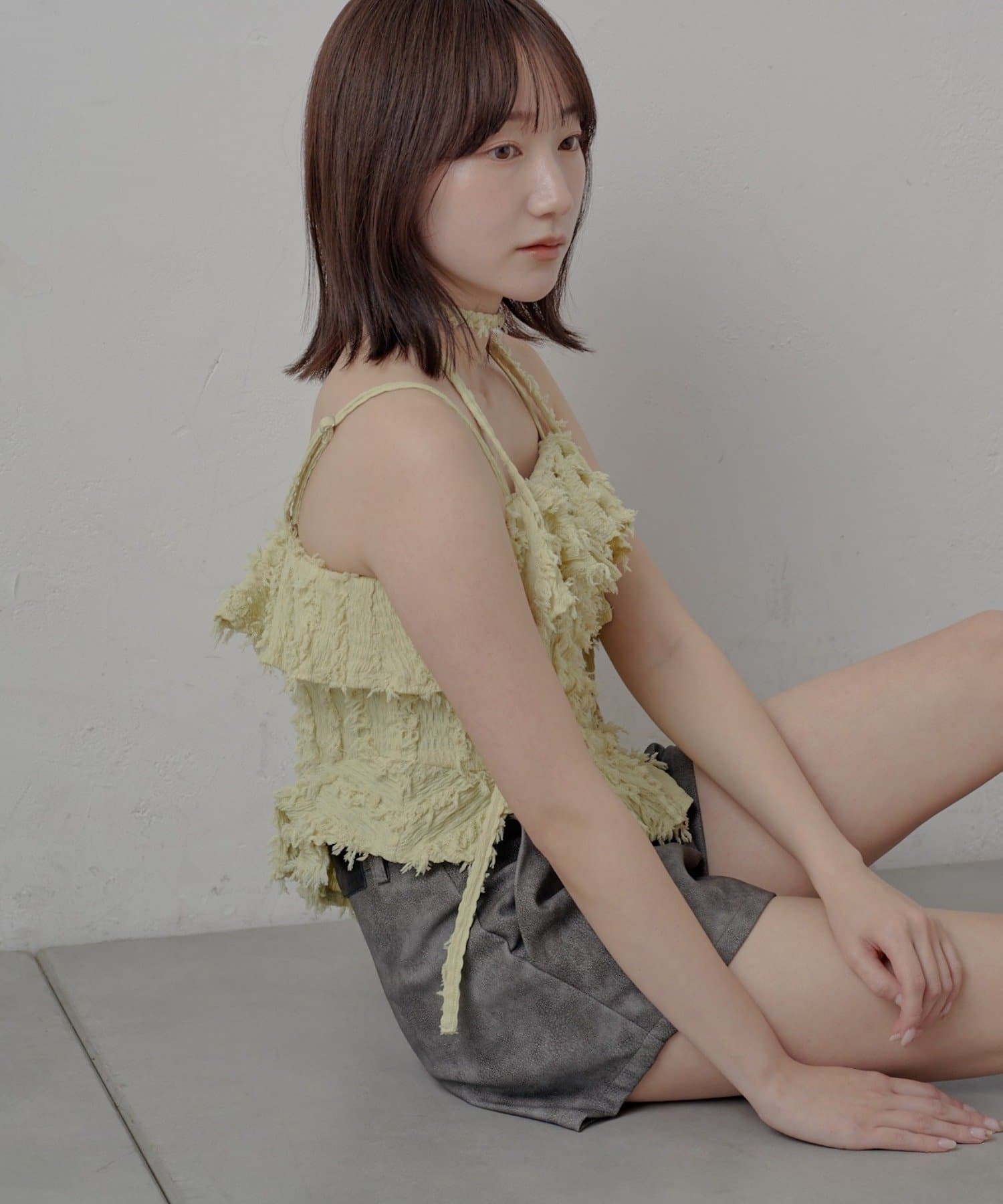 mline(エムライン) [mline]チョーカー付き ヘムキャミ