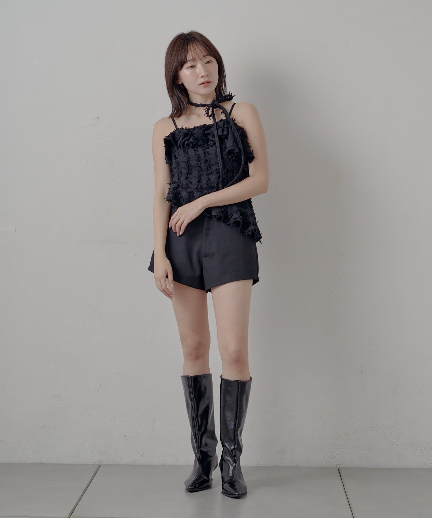 mline(エムライン) [mline]チョーカー付き ヘムキャミ