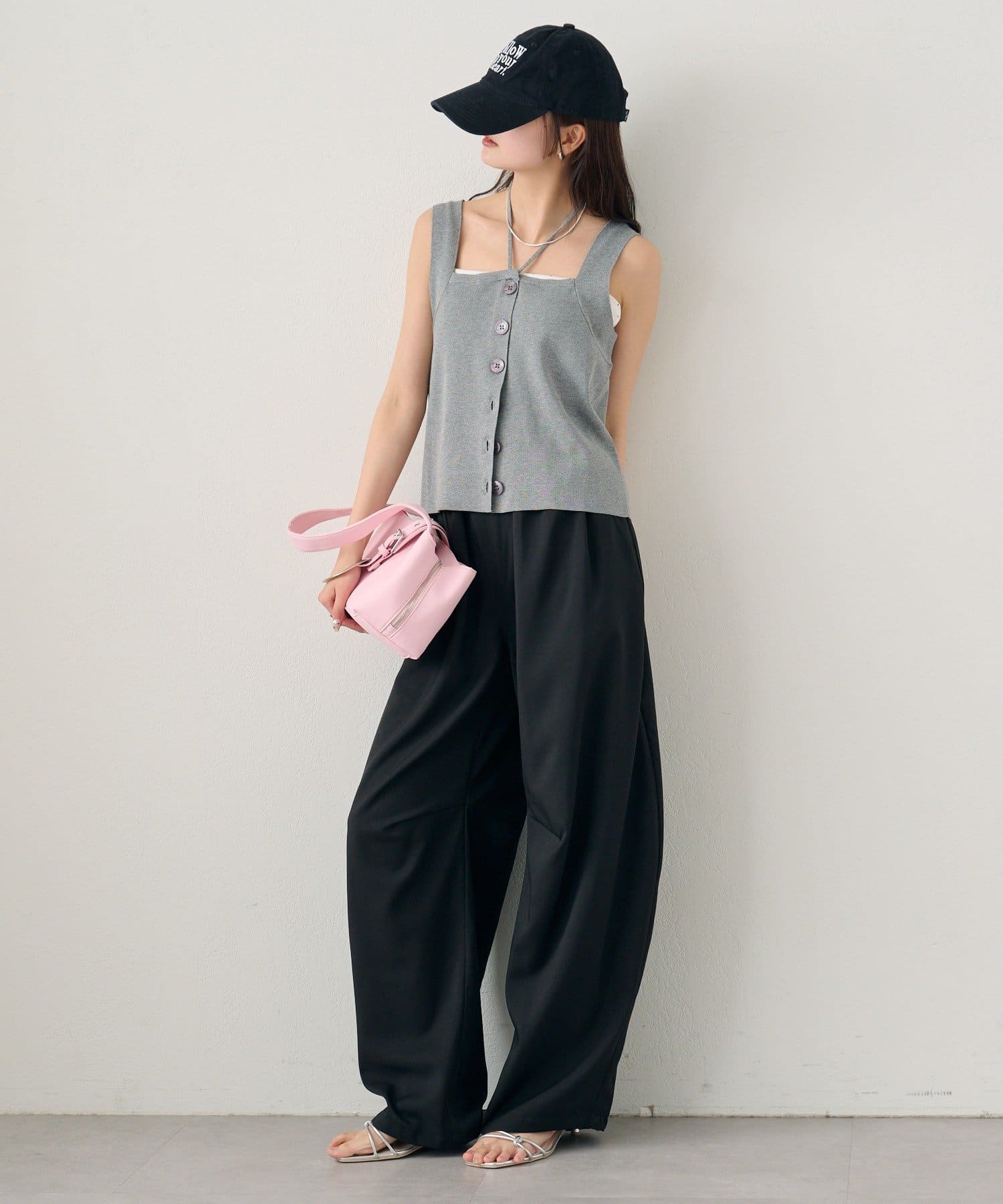 mystic(ミスティック) ベルト付きボリュームスラックス