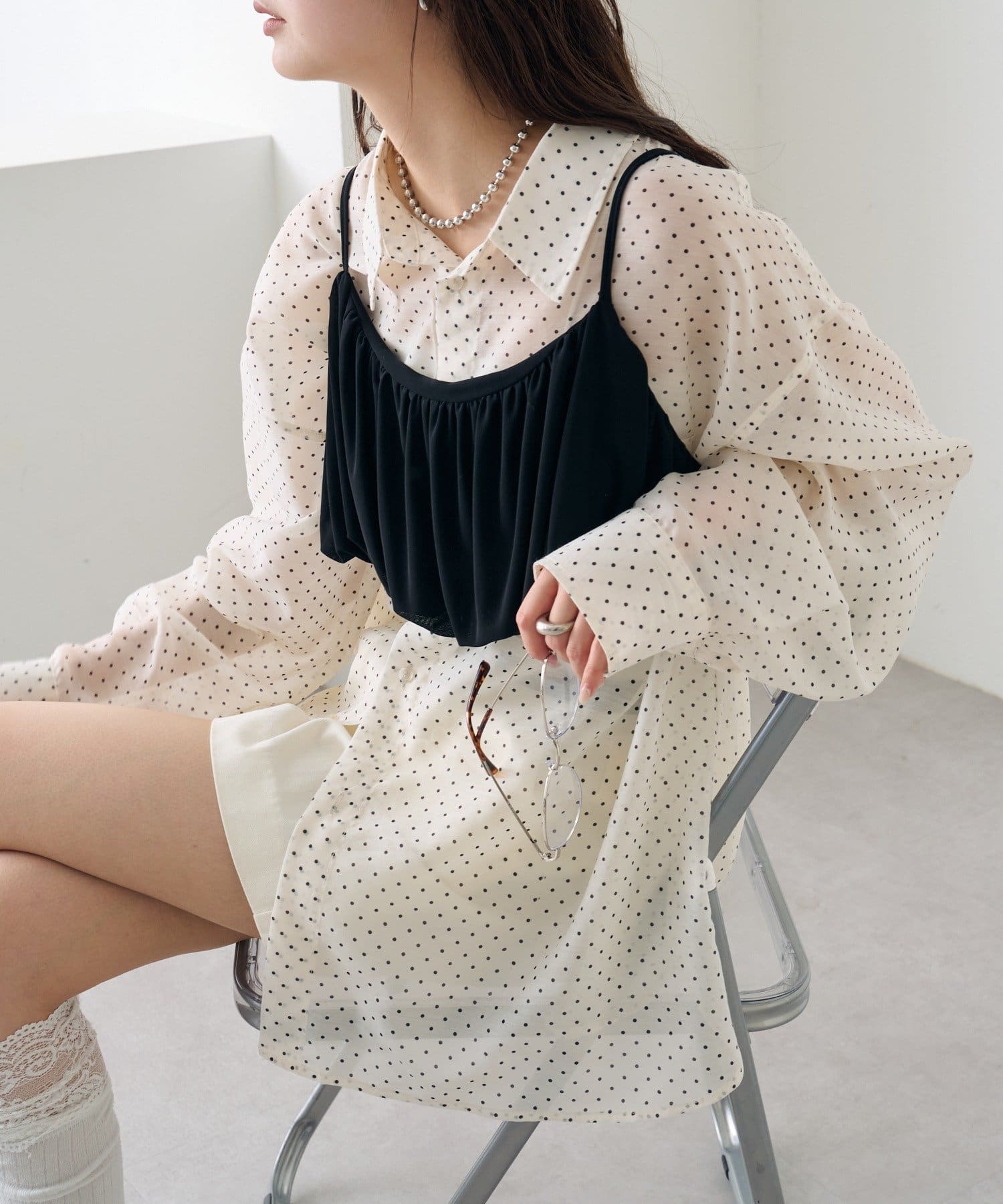 mystic(ミスティック) シアーシャツビスチェSET