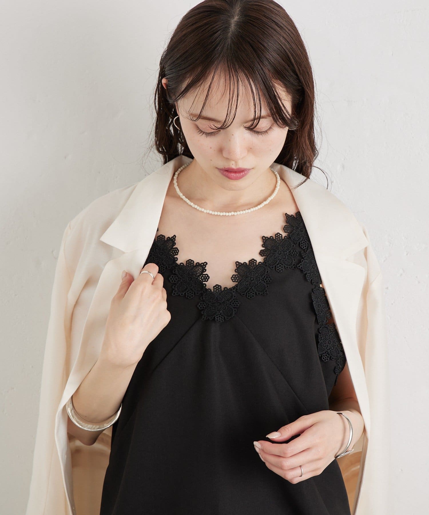 mystic(ミスティック) 裾チュールキャミチュニック