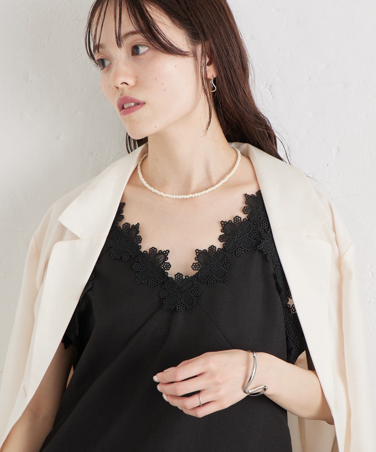 mystic(ミスティック) 裾チュールキャミチュニック