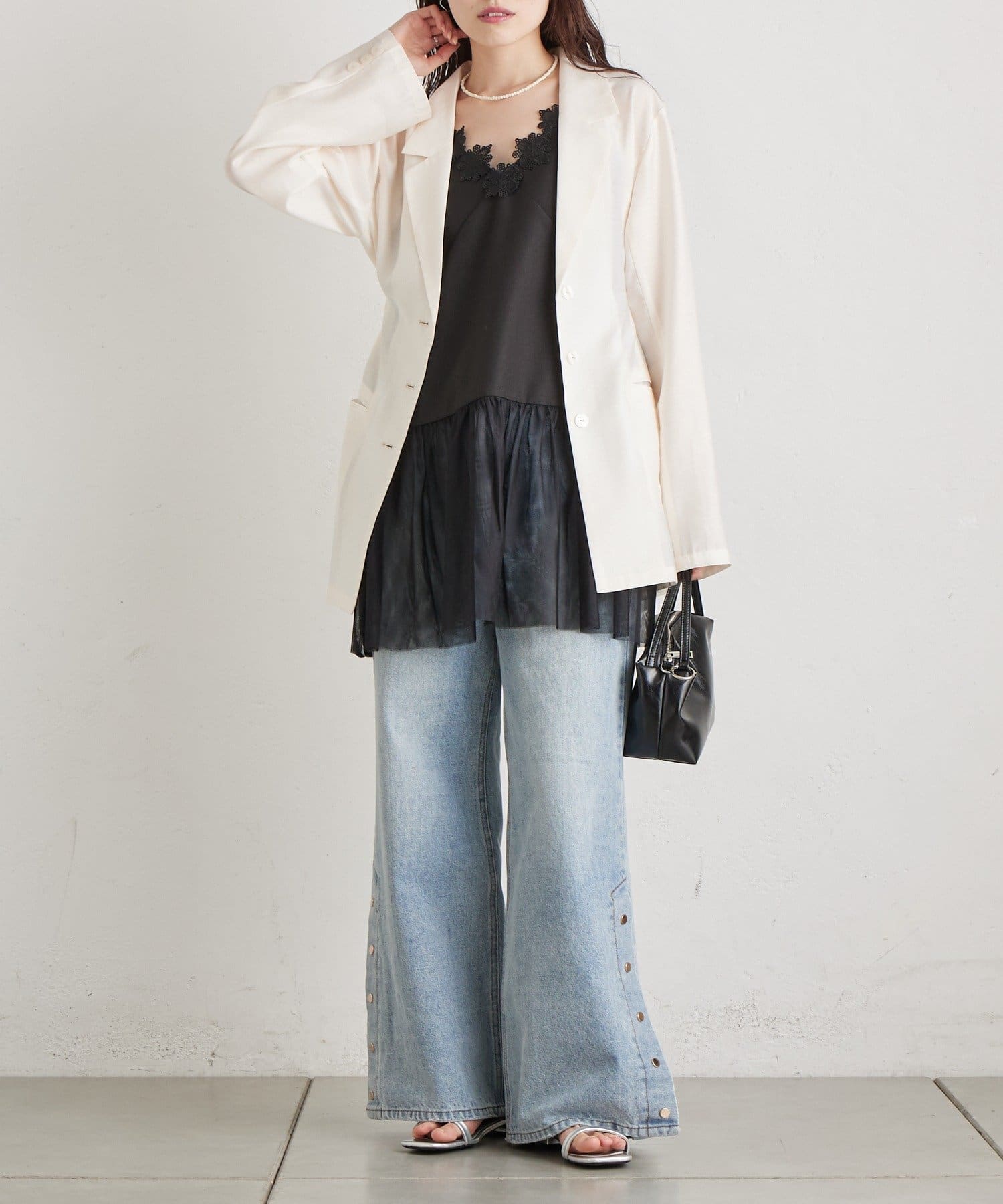 mystic(ミスティック) 裾チュールキャミチュニック