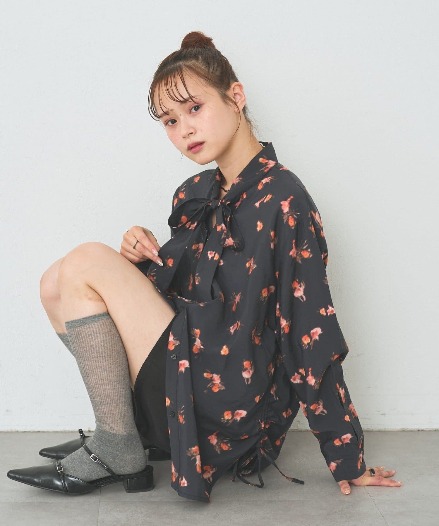 mystic(ミスティック) ヴィンテージフラワーシャツ