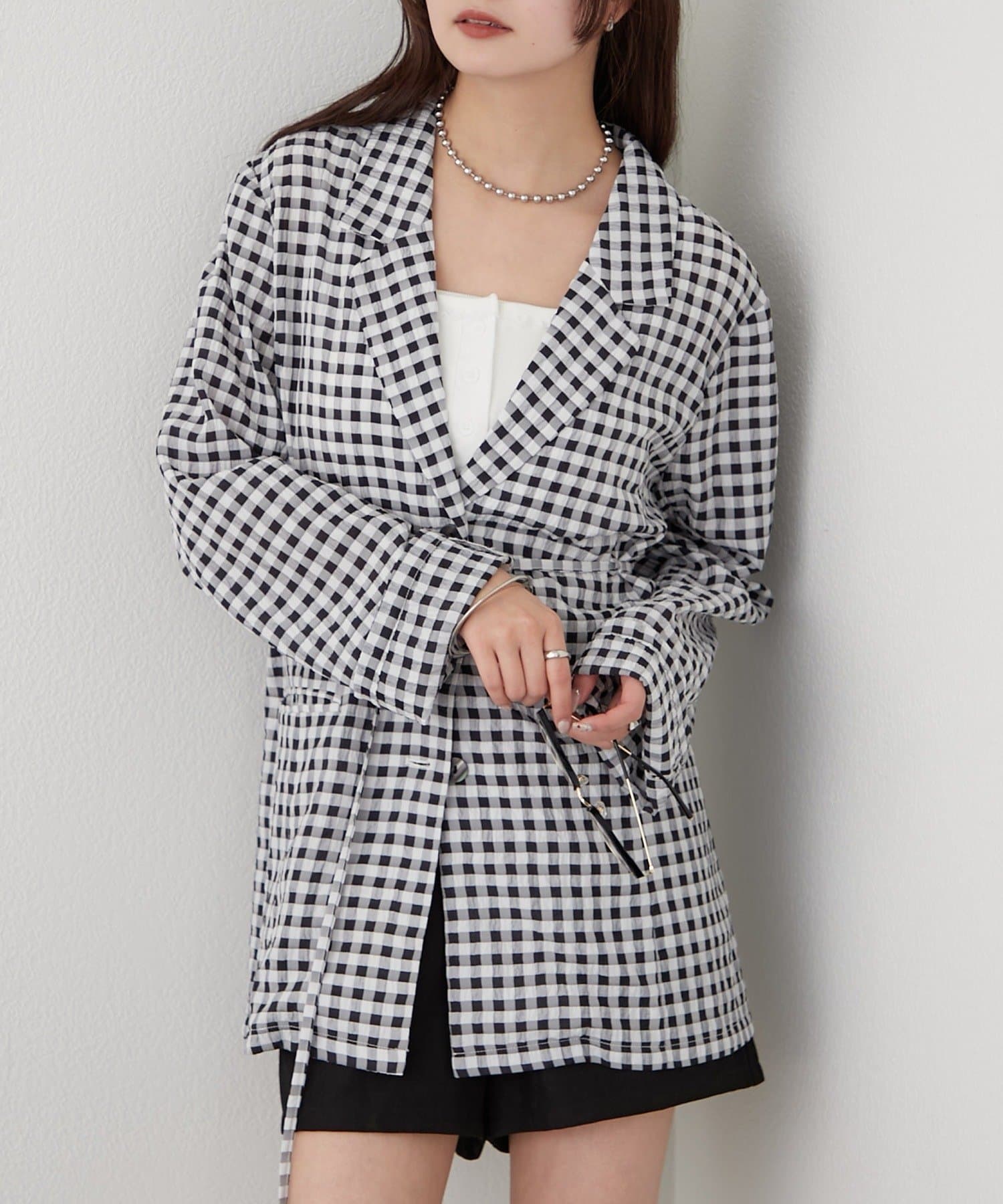 mystic(ミスティック) ベルト付きシアージャケット