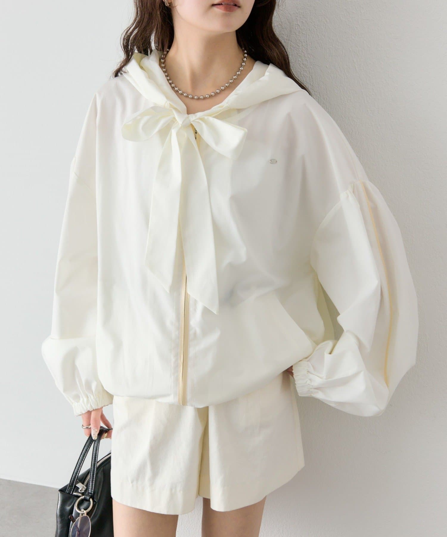 mystic(ミスティック) ボウタイフーディブルゾン