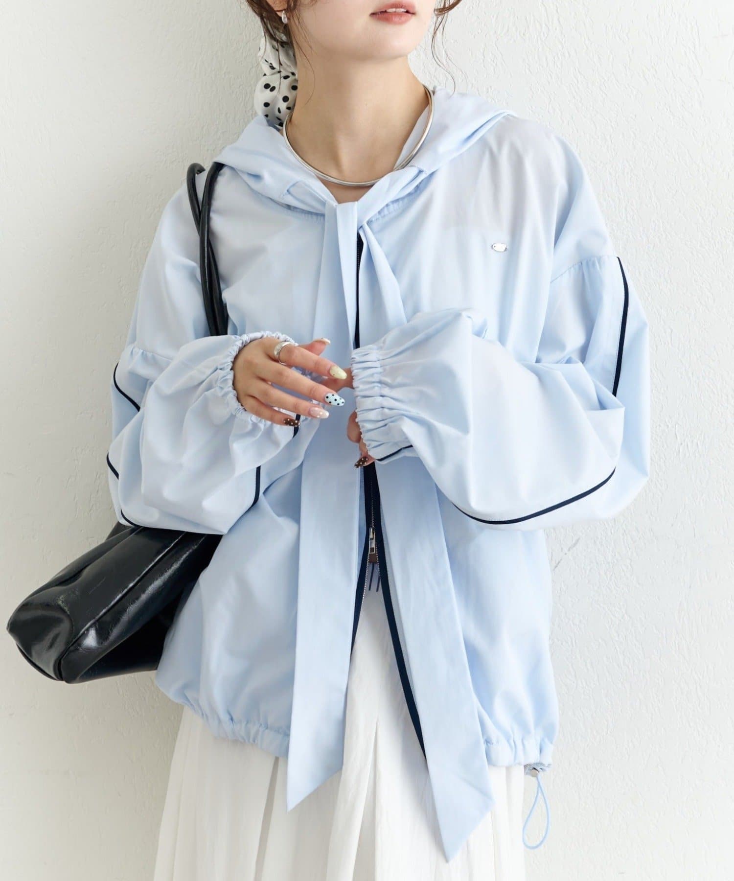 mystic(ミスティック) ボウタイフーディブルゾン