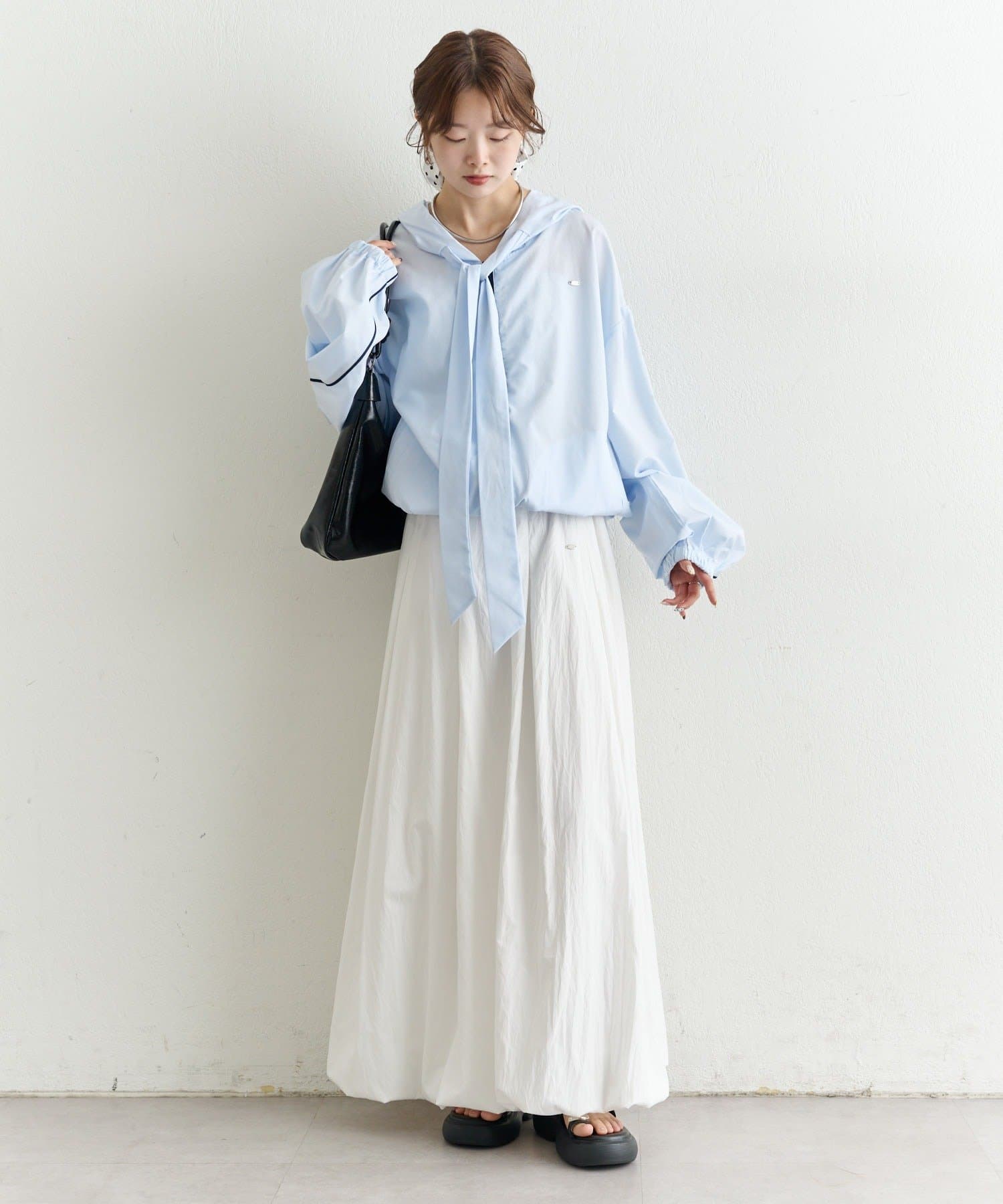 mystic(ミスティック) ボウタイフーディブルゾン