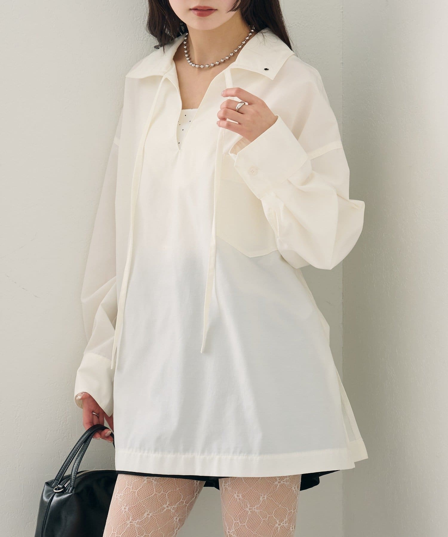 mystic(ミスティック) 襟付きスキッパーシャツ