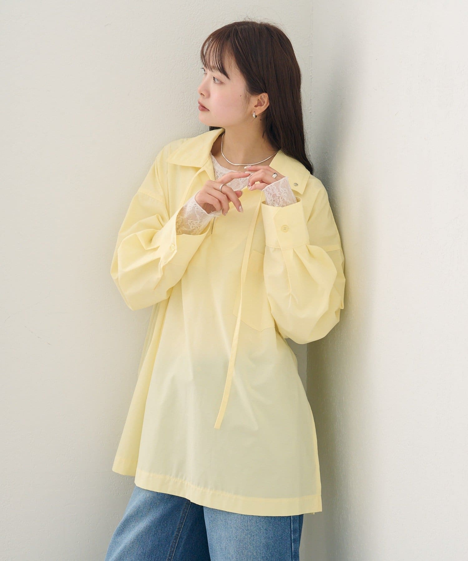 mystic(ミスティック) 襟付きスキッパーシャツ