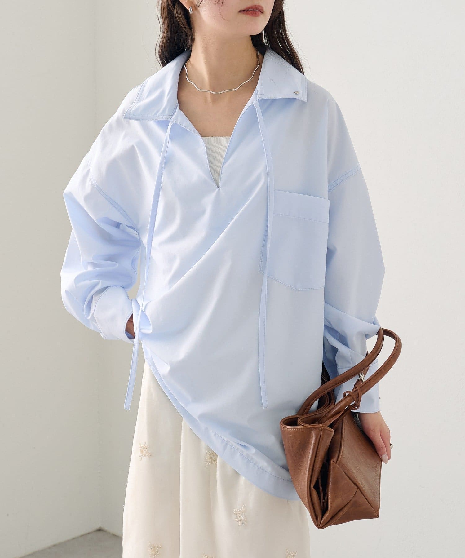 mystic(ミスティック) 襟付きスキッパーシャツ