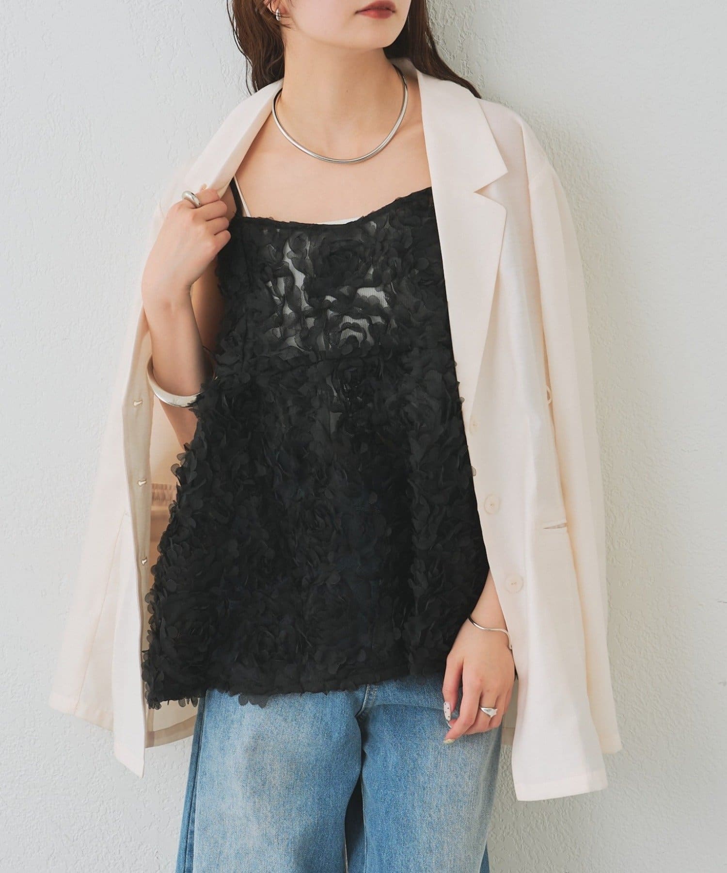 mystic(ミスティック) フラワーチュールキャミチュニック