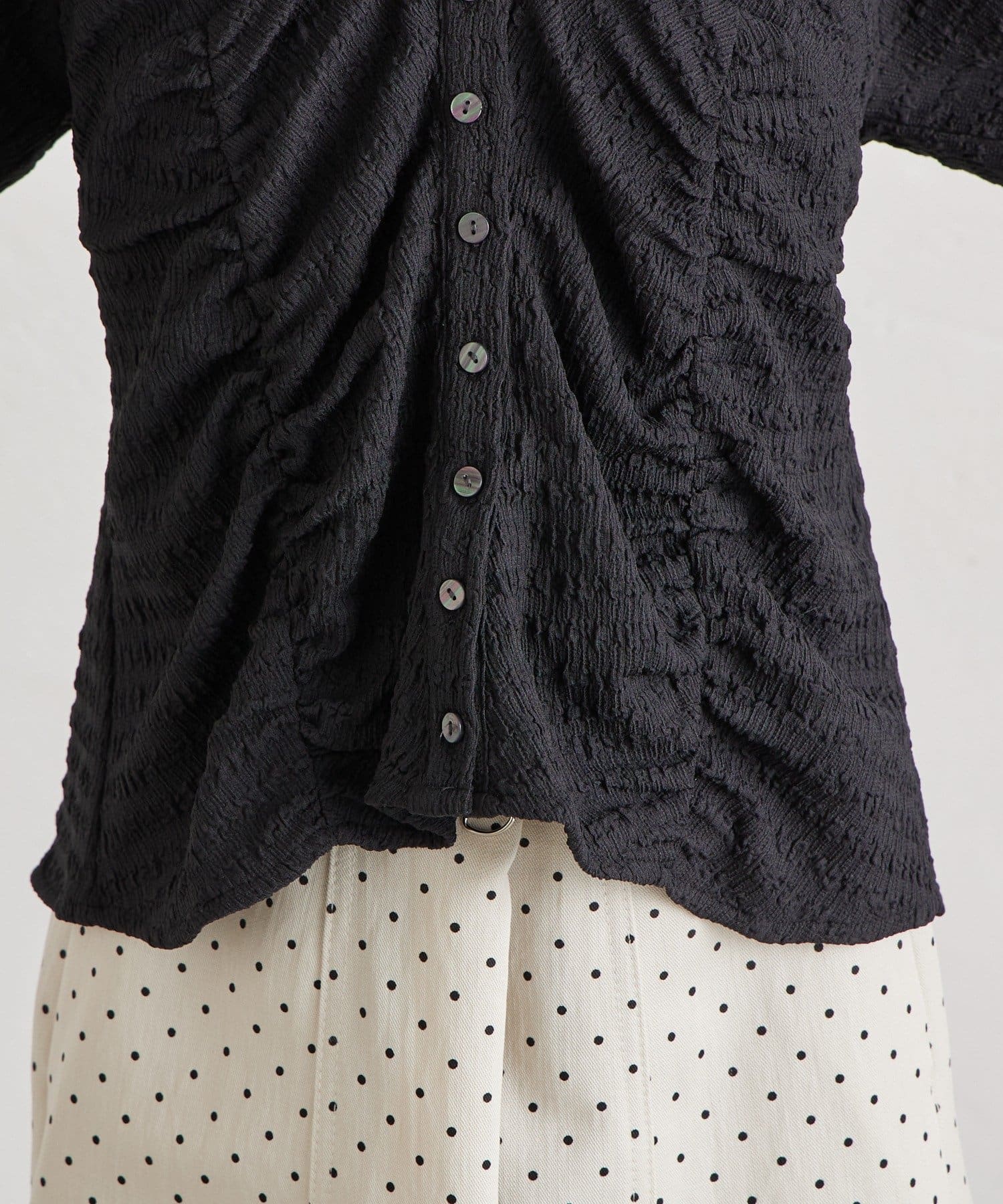 mystic(ミスティック) ハートネックパフブラウス