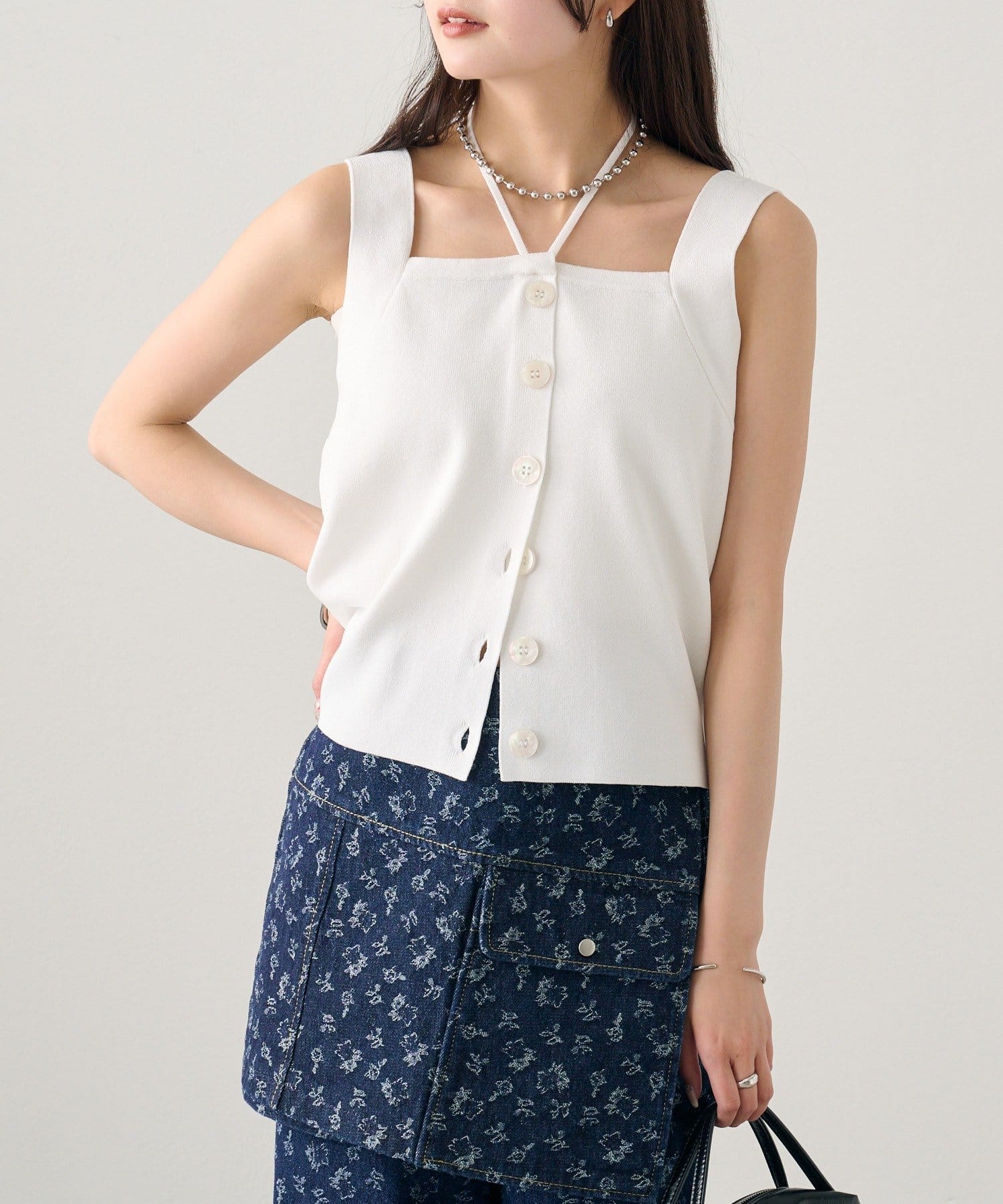 mystic(ミスティック) ホルターニットタンクトップ