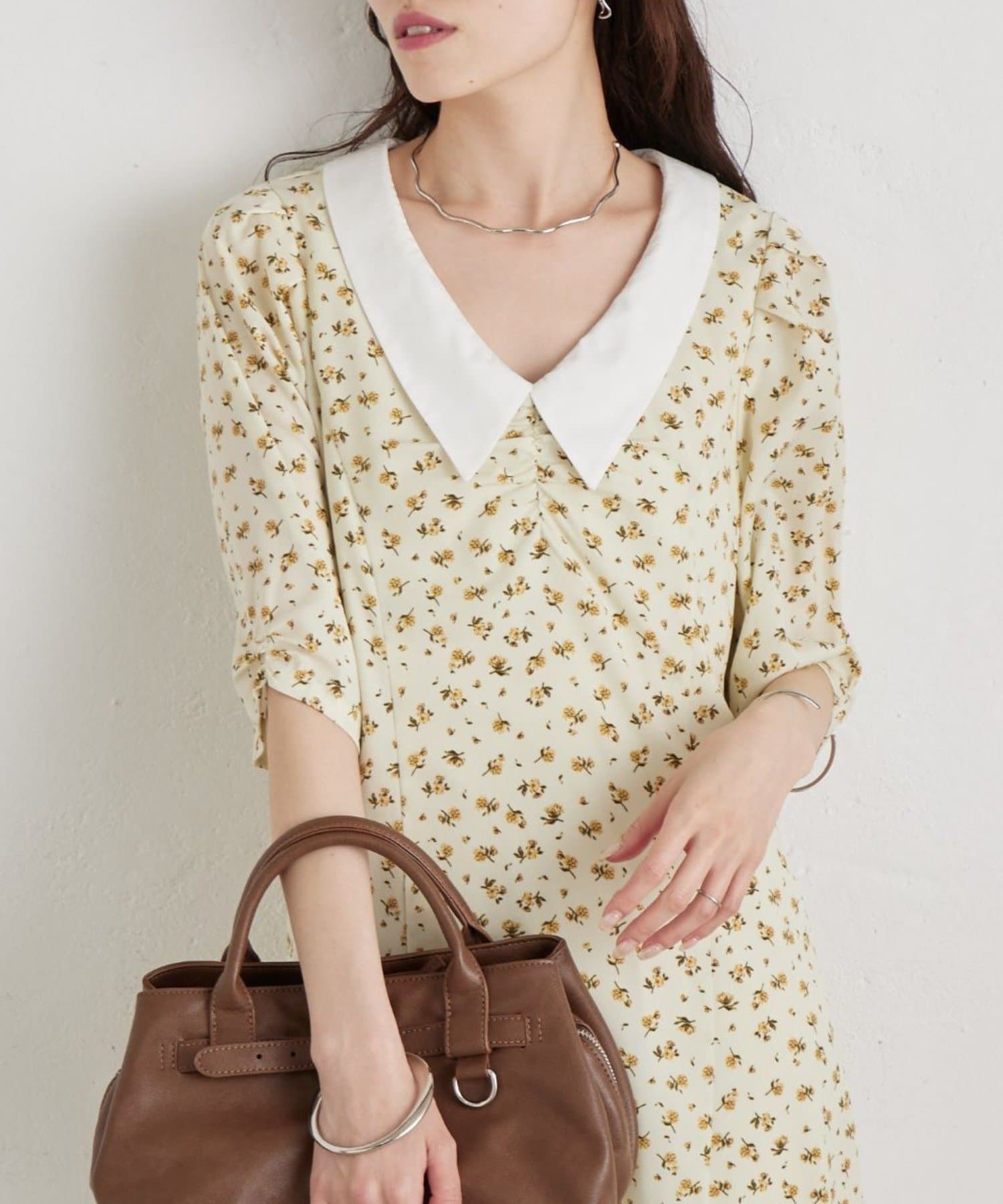 mystic(ミスティック) 襟付きフラワーワンピース