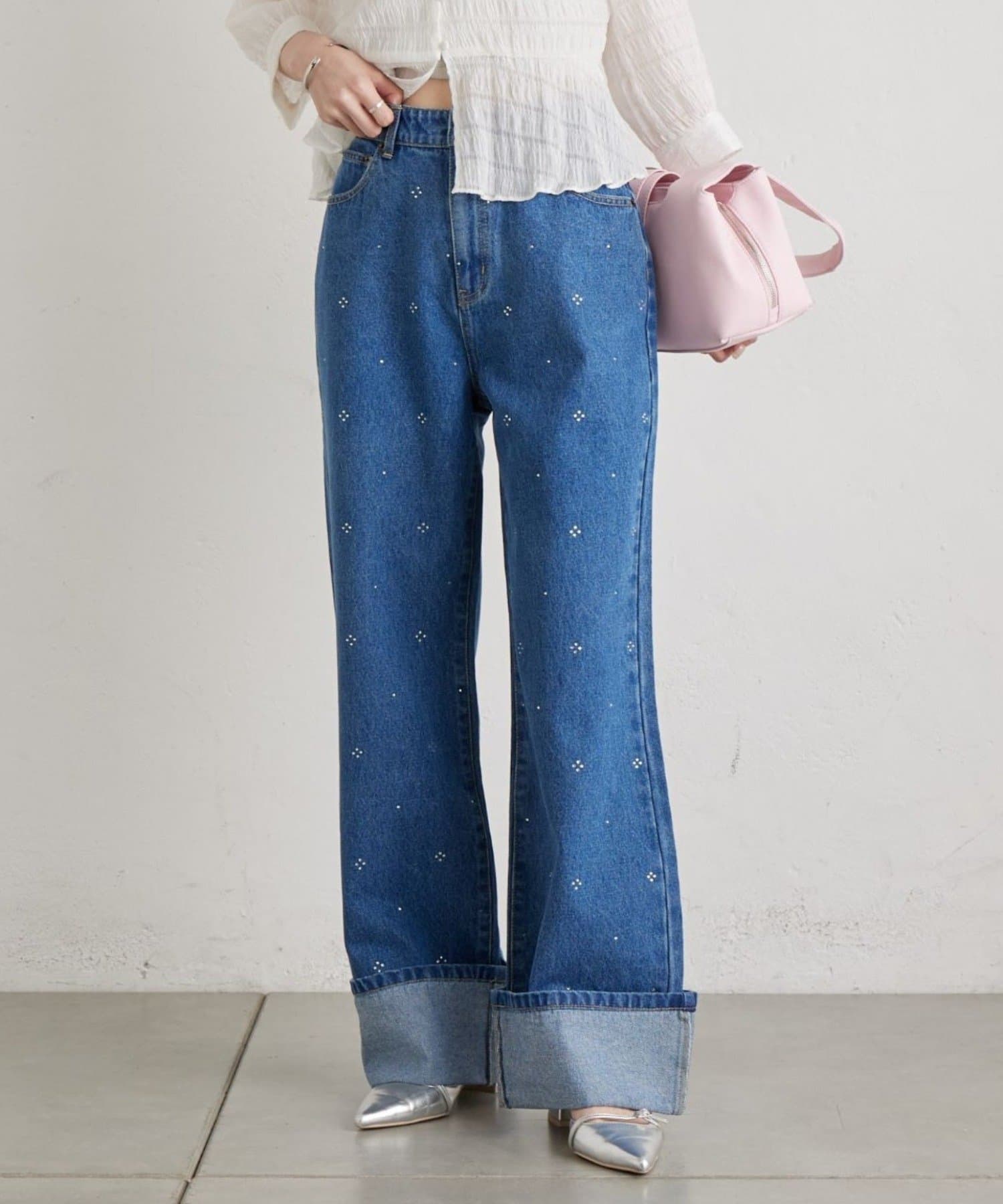 mystic(ミスティック) ラインストーンデニム