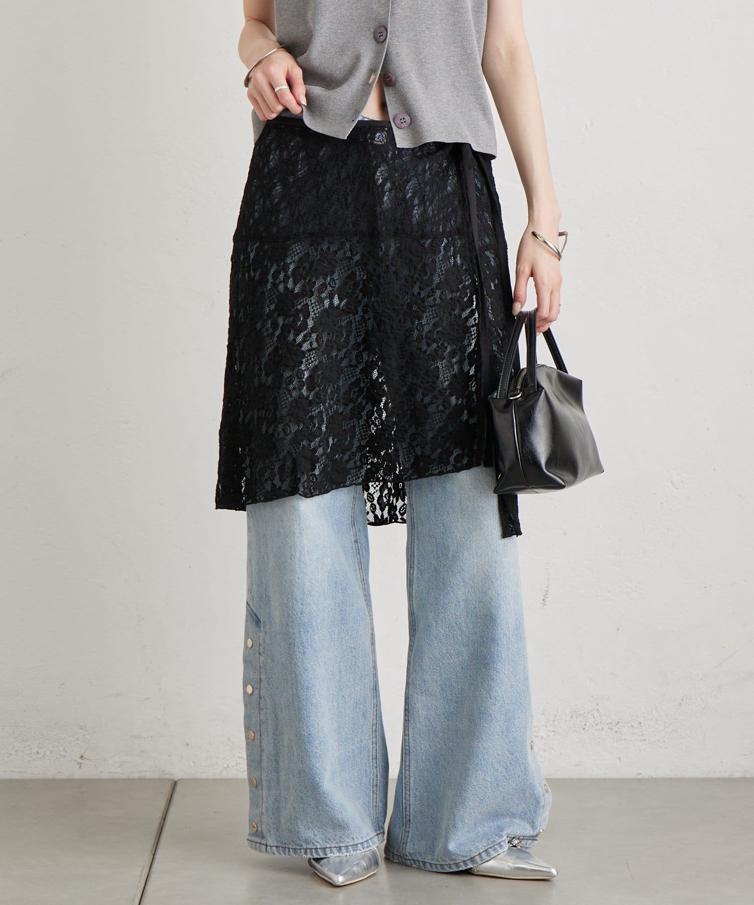 mysticのレースラップスカート