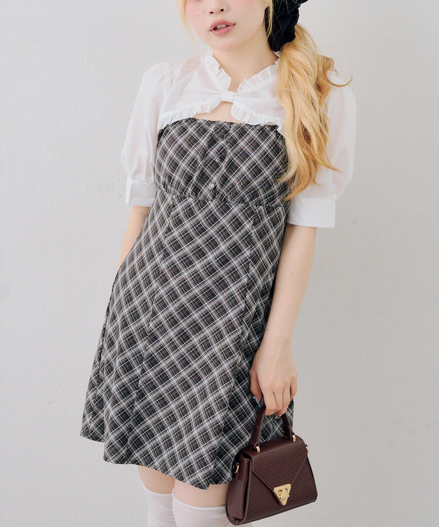 NICE CLAUP / OLIVE des OLIVE OUTLET(ナイスクラップ  / オリーブ デ オリーブ アウトレット) 【RMAF】前あきミニワンピ