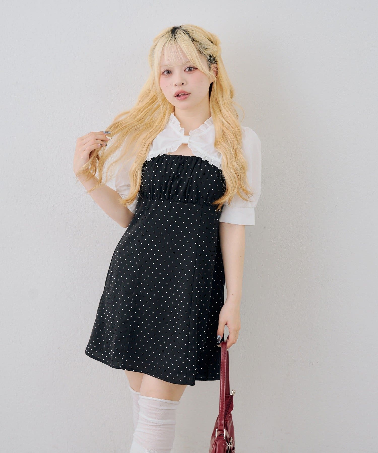 NICE CLAUP / OLIVE des OLIVE OUTLET(ナイスクラップ  / オリーブ デ オリーブ アウトレット) 【RMAF】前あきミニワンピ