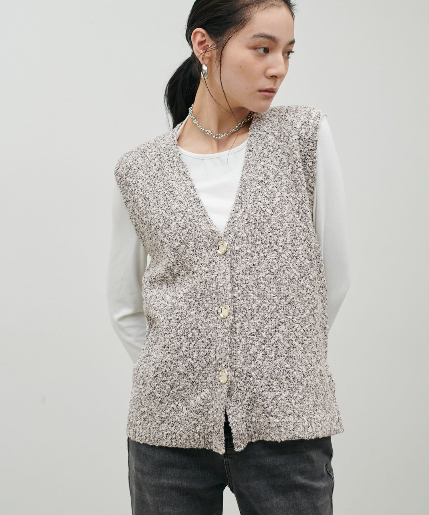 LARUTA(ラルータ) ツイード風MIXスラブベスト