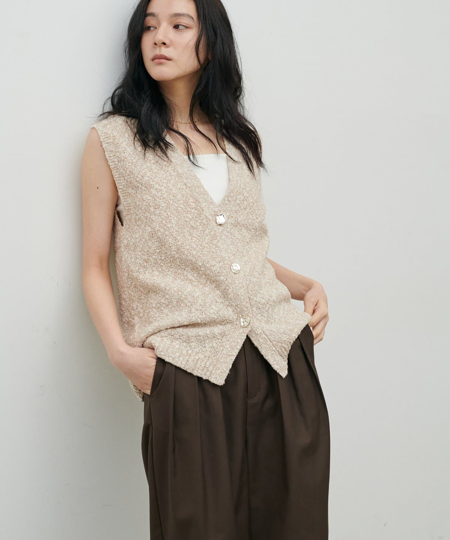 LARUTA(ラルータ) ツイード風MIXスラブベスト