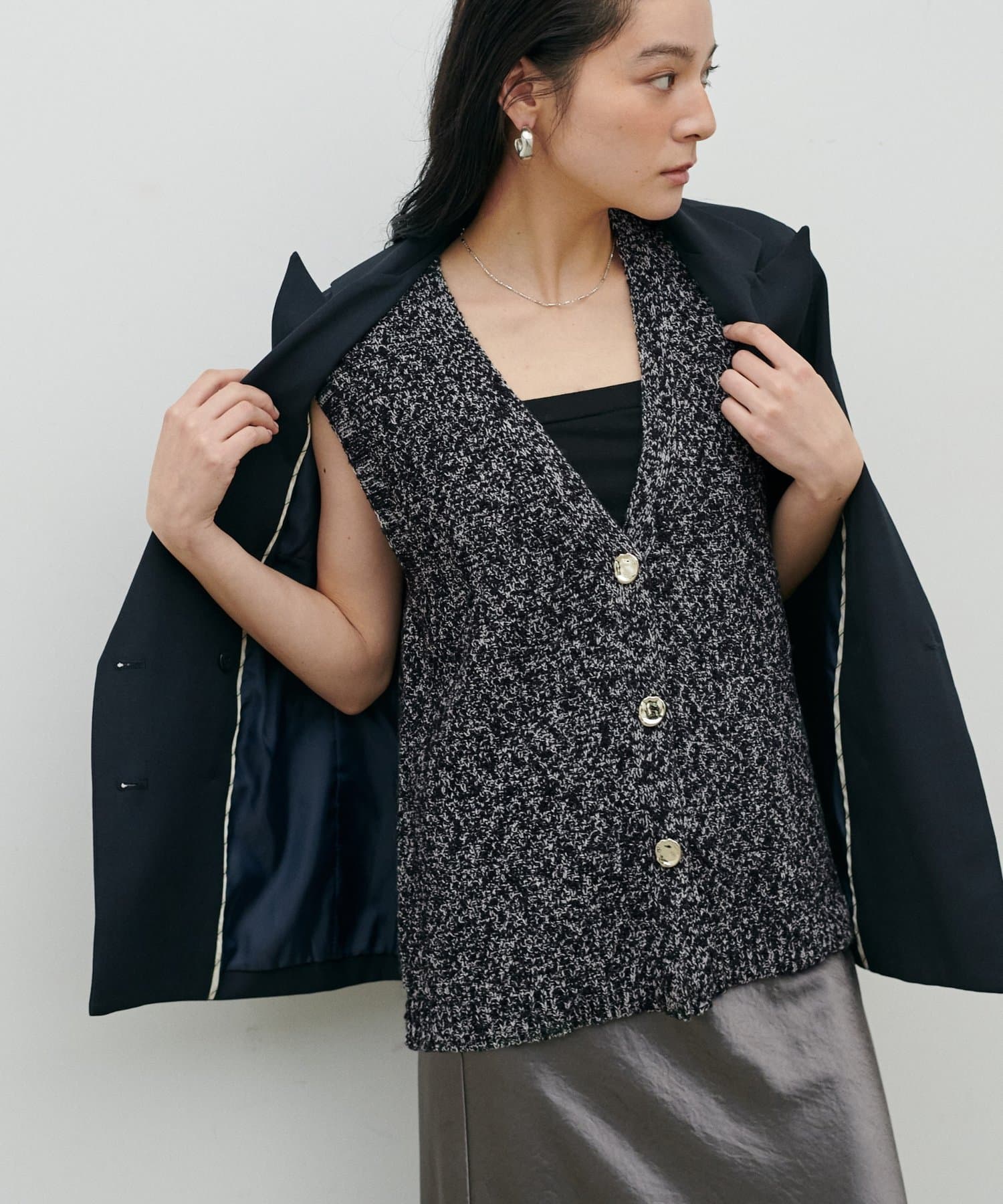 LARUTA(ラルータ) ツイード風MIXスラブベスト