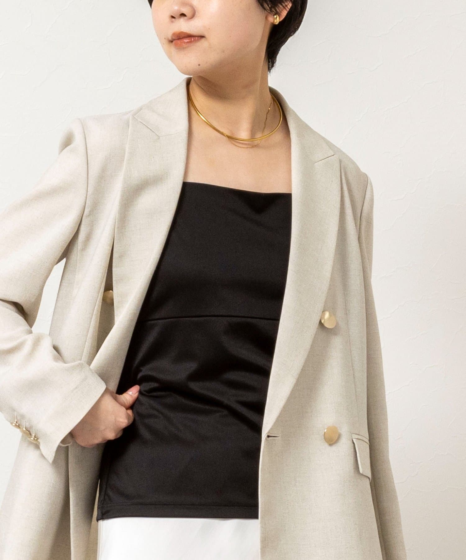 NOLLEY'S(ノーリーズ) ウォッシャブルアジャスター付サテンスムースキャミ