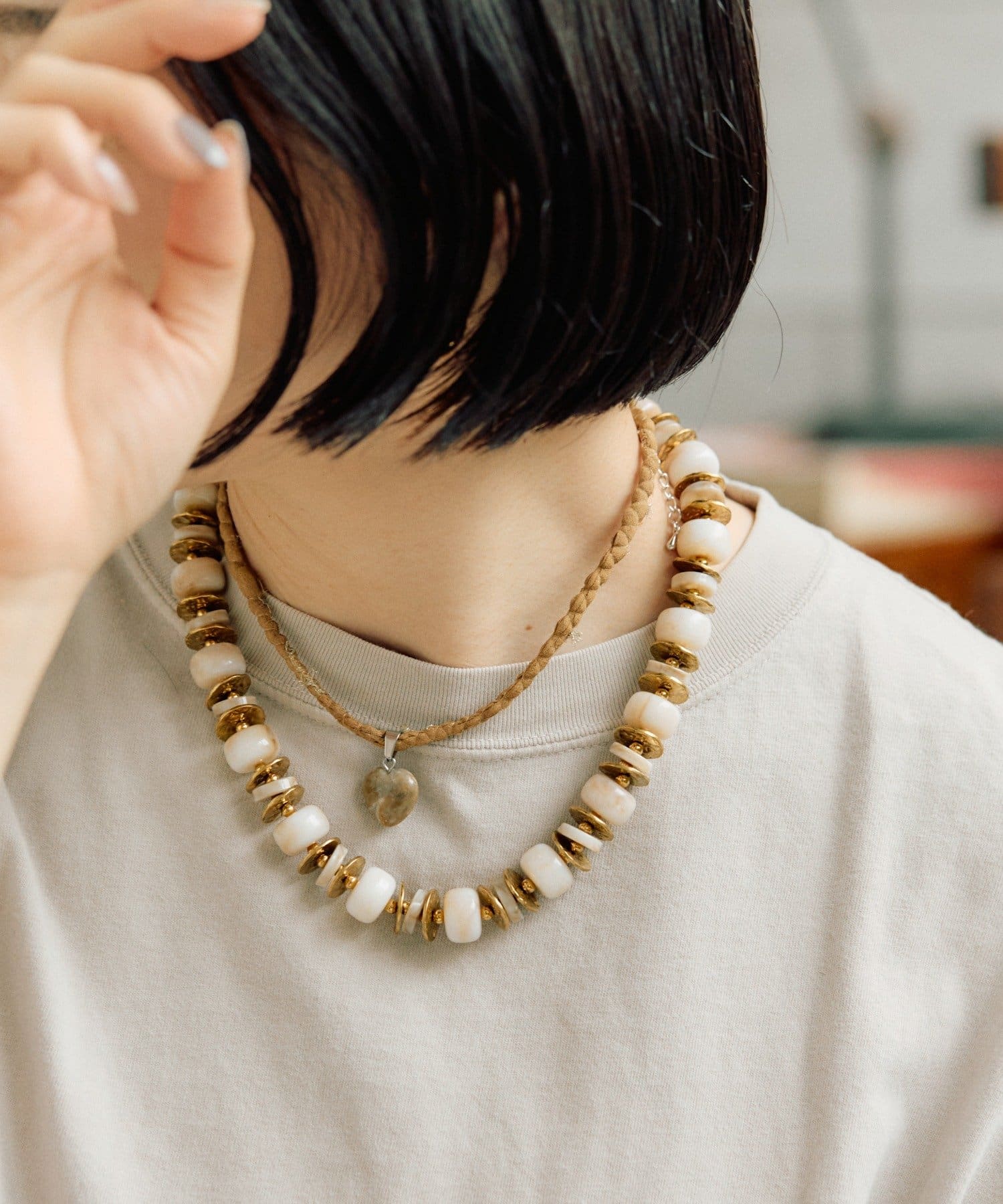 ear PAPILLONNER(イア パピヨネ) ハートストーンネックレス