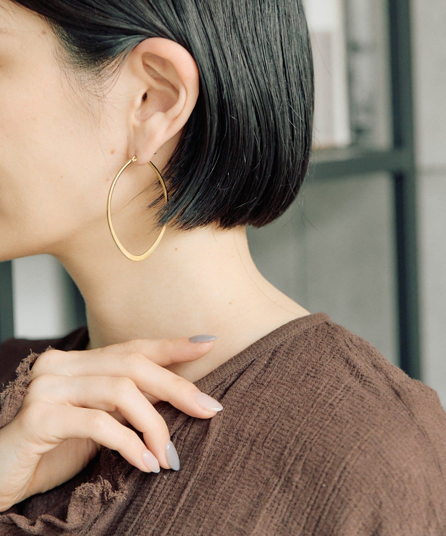 ear PAPILLONNER(イア パピヨネ) 《金属アレルギー対応/ステンレス》マーキスフープピアス