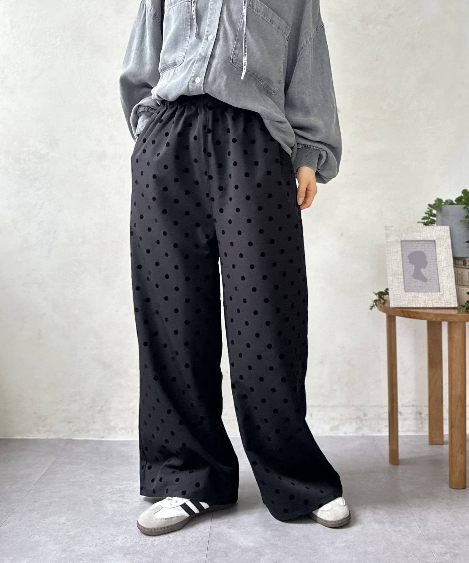 LOCUST(ローカスト) 【一枚で脱マンネリ】水玉フロッキーパンツ