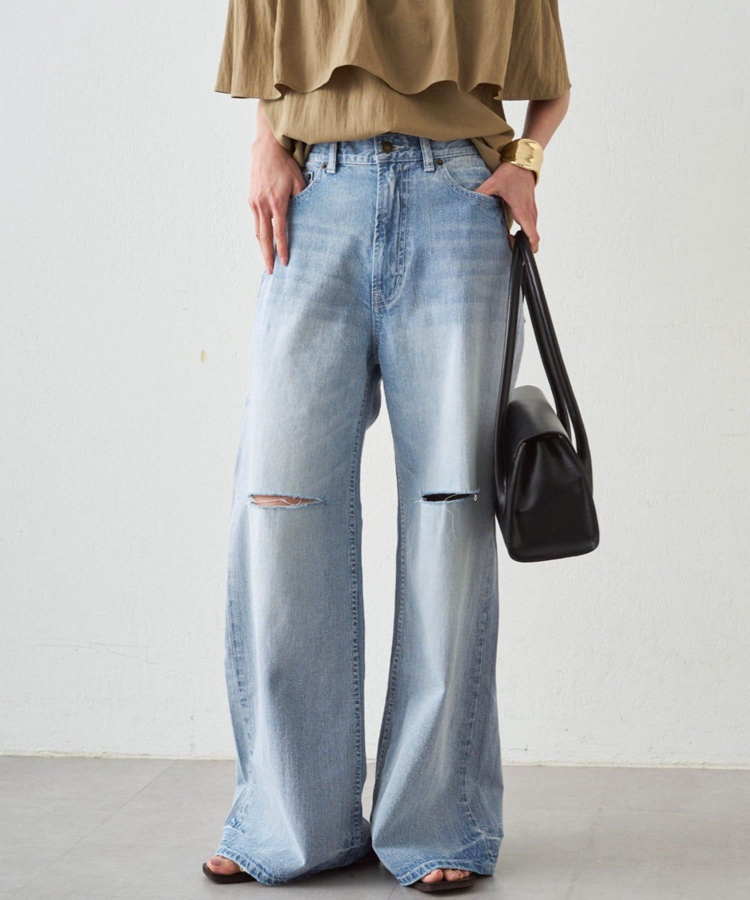 LOUNGEDRESS(ラウンジドレス) ハイウエストダメージデニムパンツ