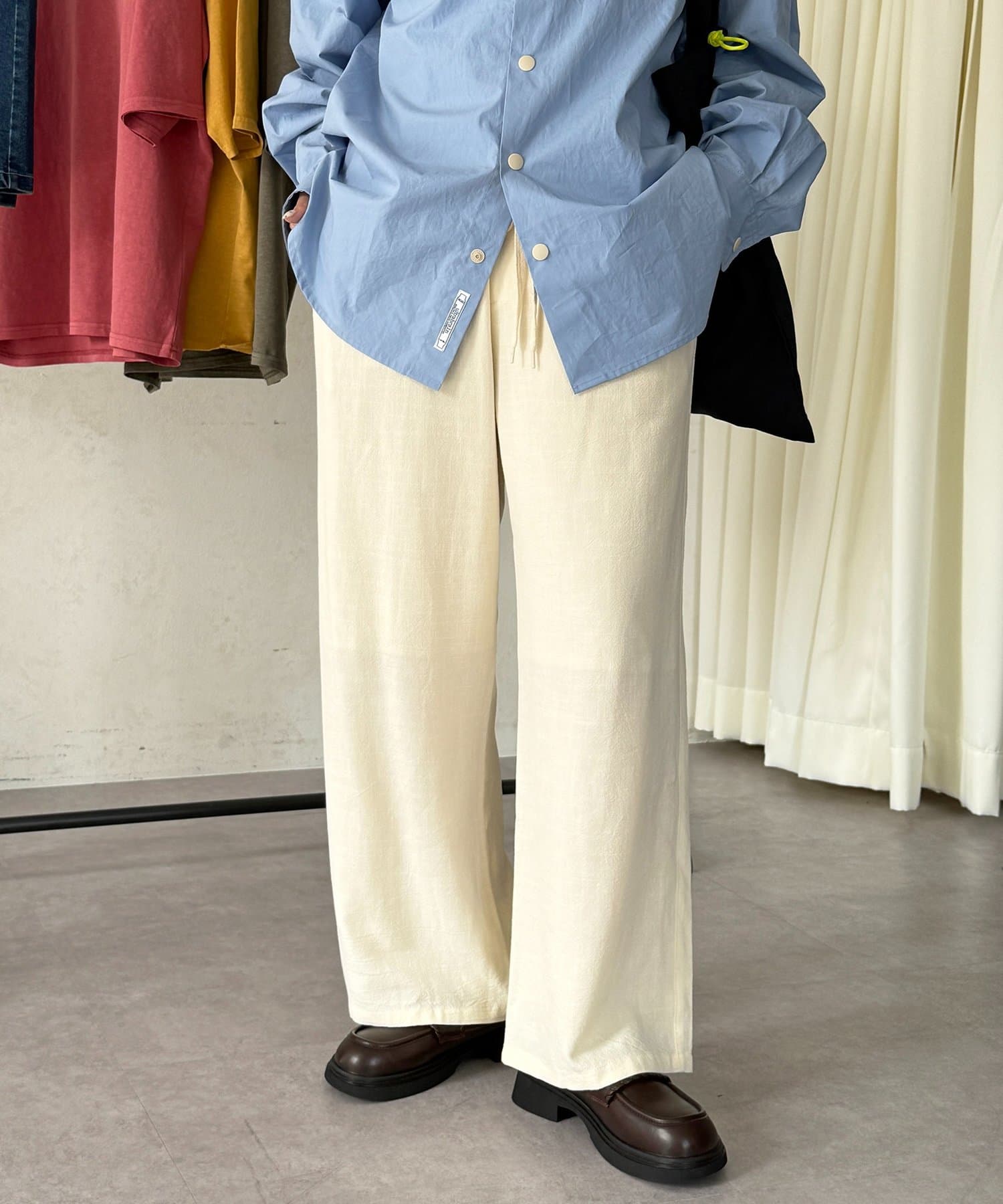 CPCM(シーピーシーエム) 綿麻イージーパンツ