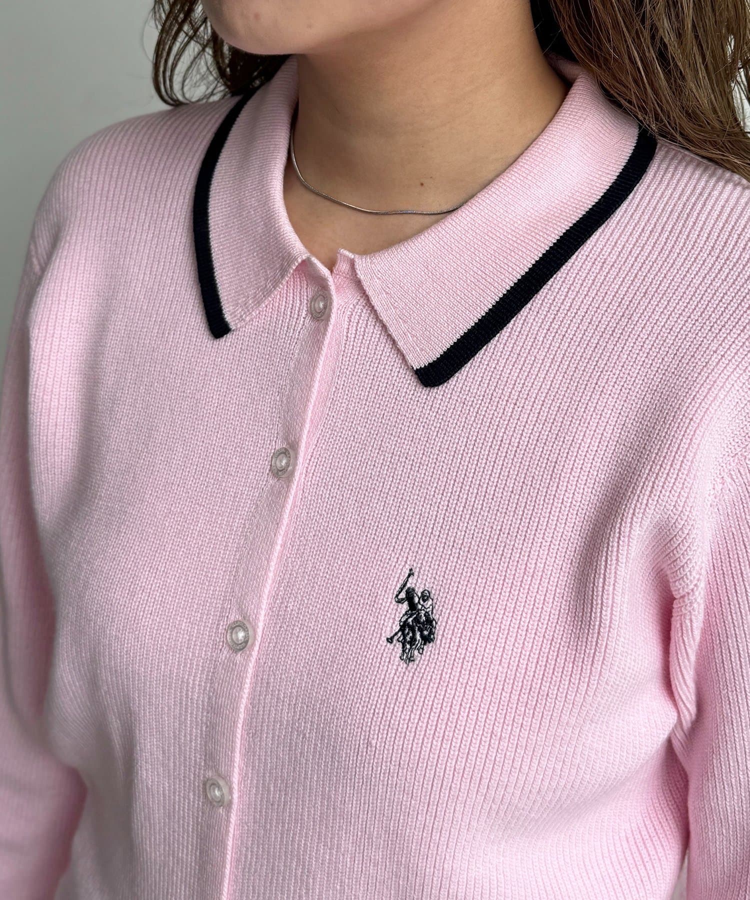 CPCM(シーピーシーエム) 【U.S. POLO ASSN.】襟付きニットボタンカーディガン