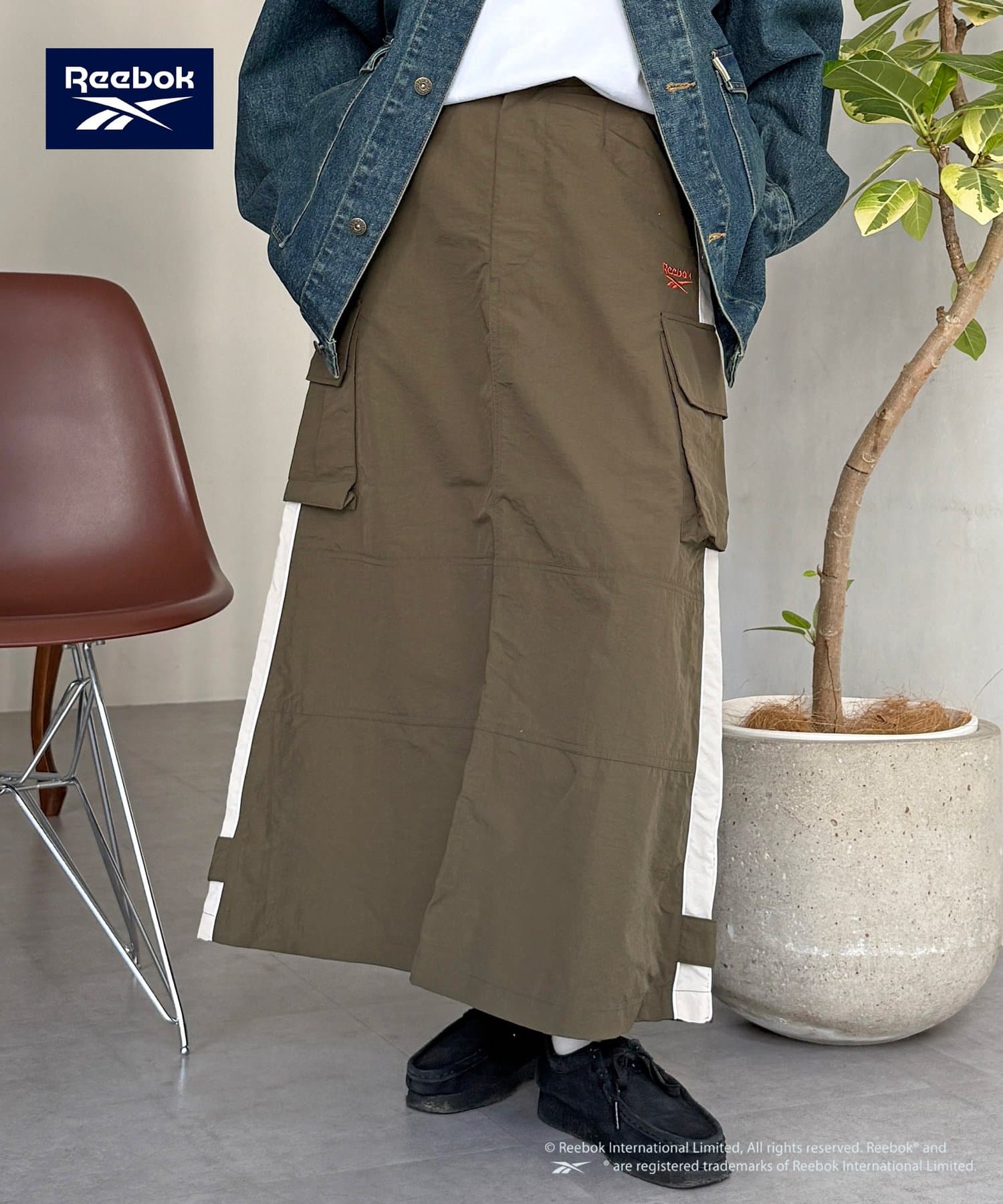 CPCM(シーピーシーエム) 【Reebok】ナイロンカーゴスカート