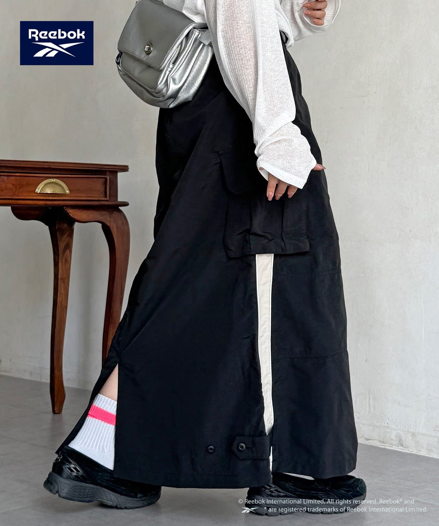 CPCM(シーピーシーエム) 【Reebok】ナイロンカーゴスカート