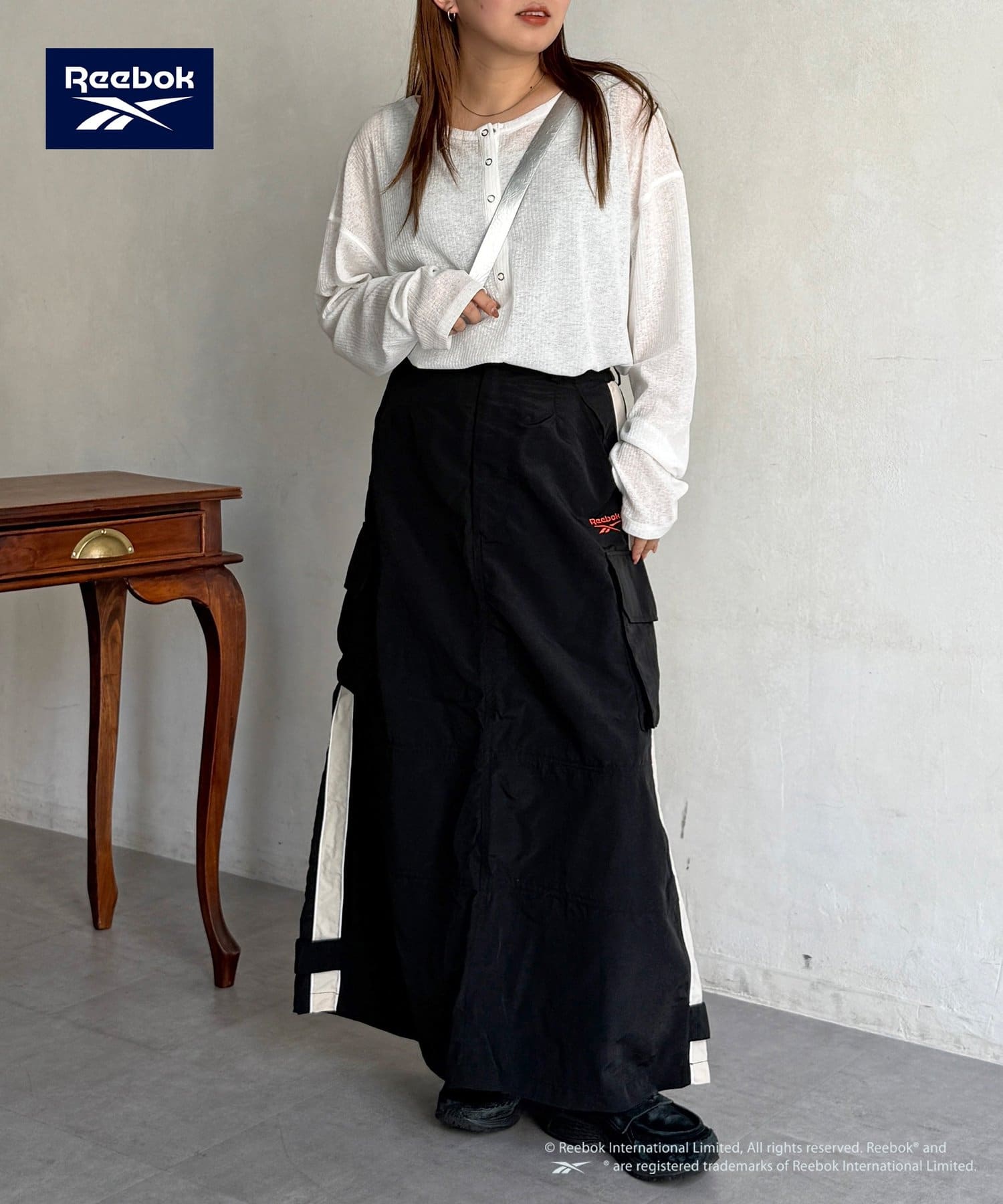 CPCM(シーピーシーエム) 【Reebok】ナイロンカーゴスカート