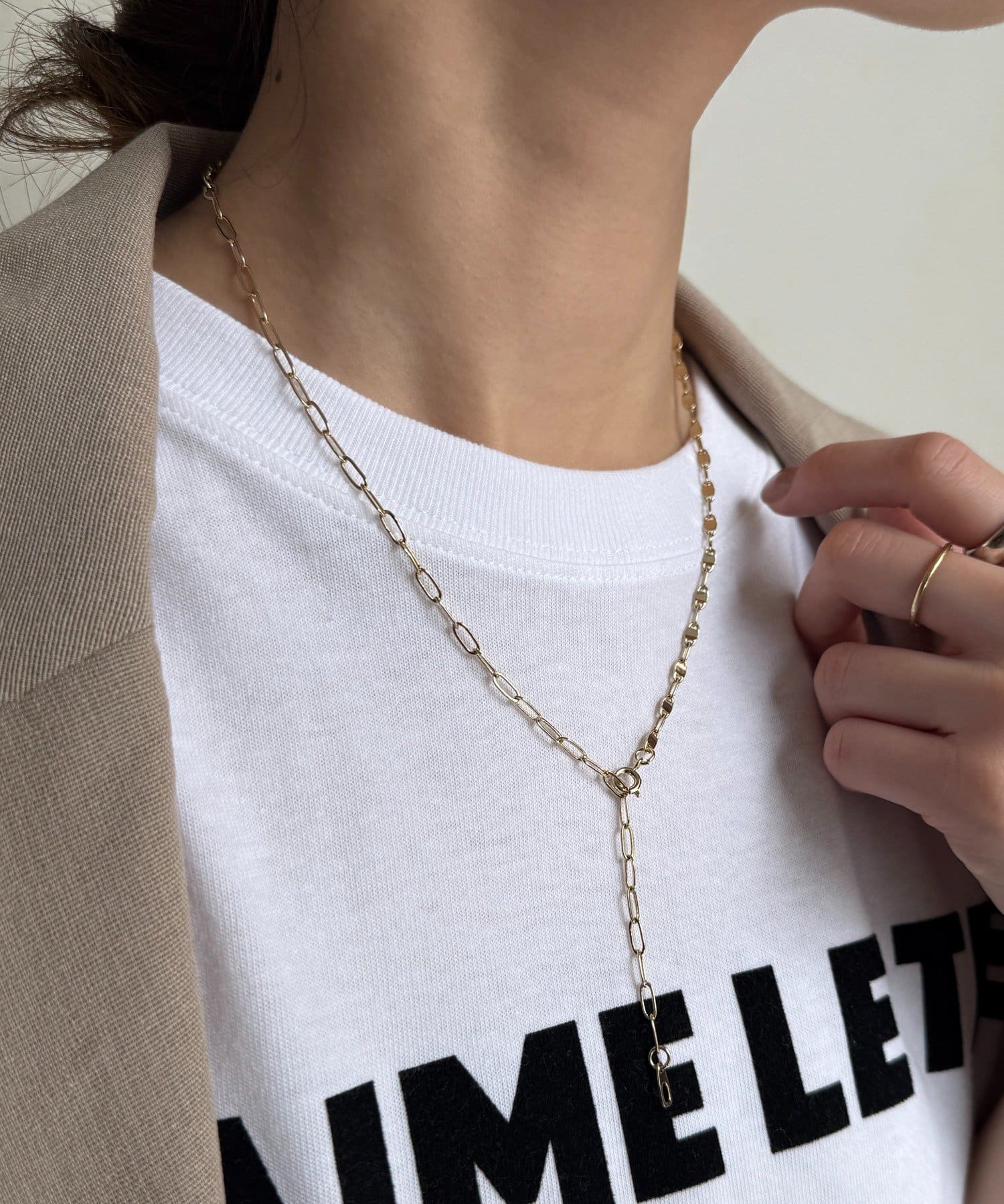 DOUDOU(ドゥドゥ) オーバルロングチェーンネックレス