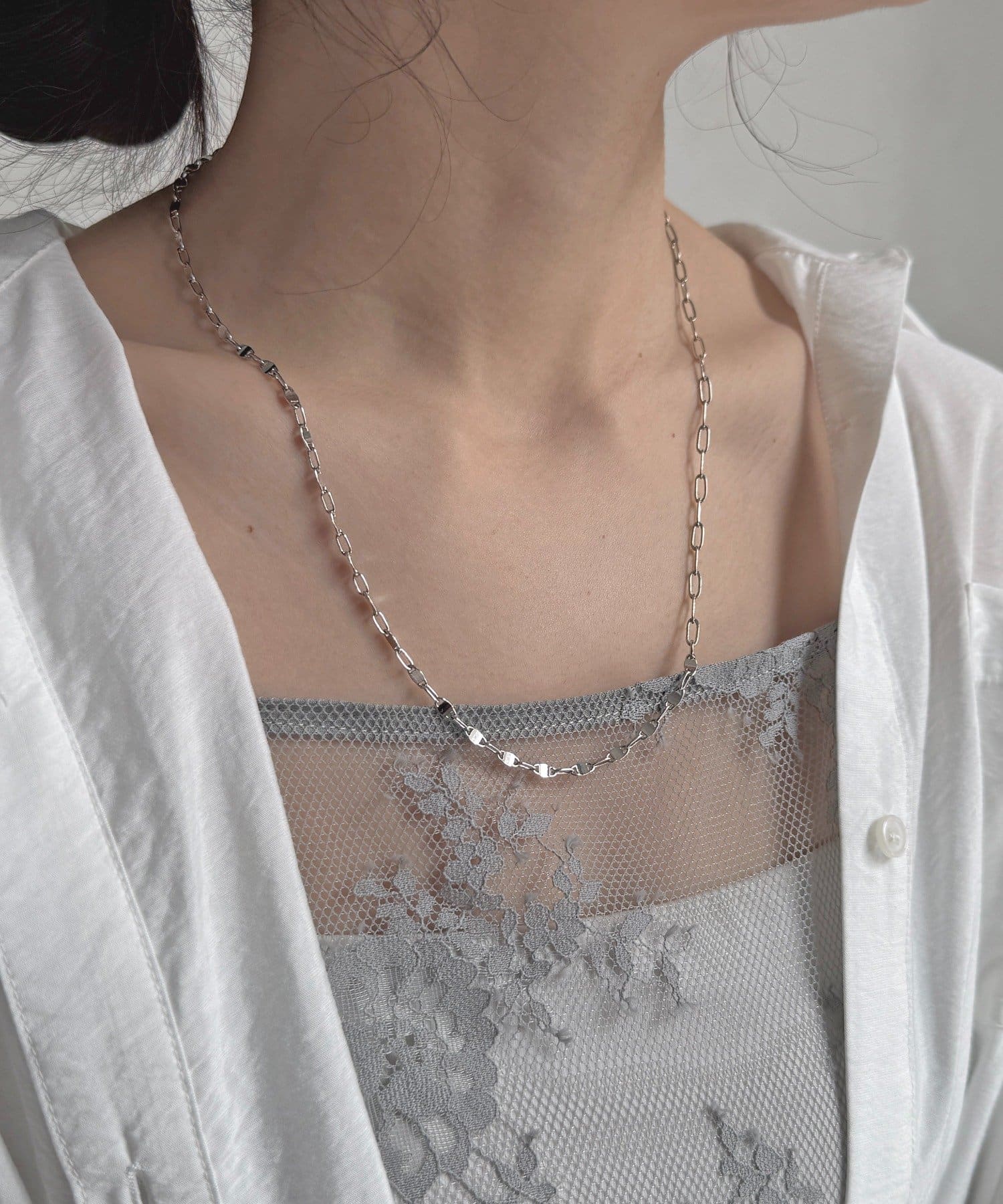 DOUDOU(ドゥドゥ) オーバルロングチェーンネックレス