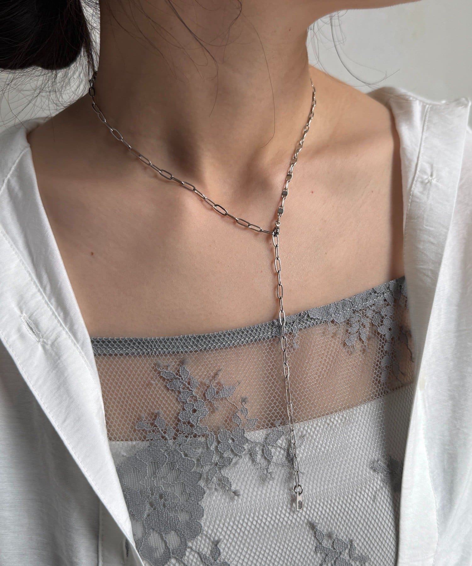 DOUDOU(ドゥドゥ) オーバルロングチェーンネックレス