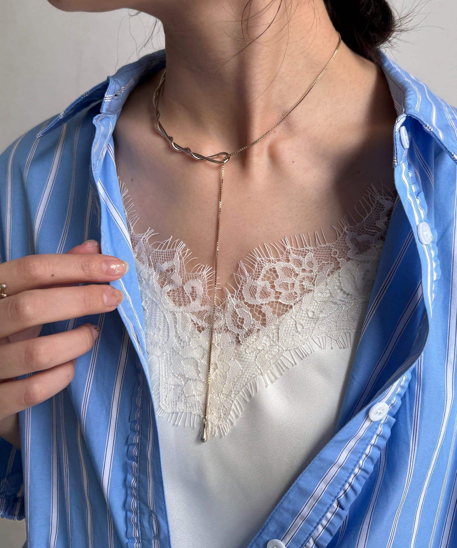 DOUDOU(ドゥドゥ) ウエーブバーチョーカーネックレス