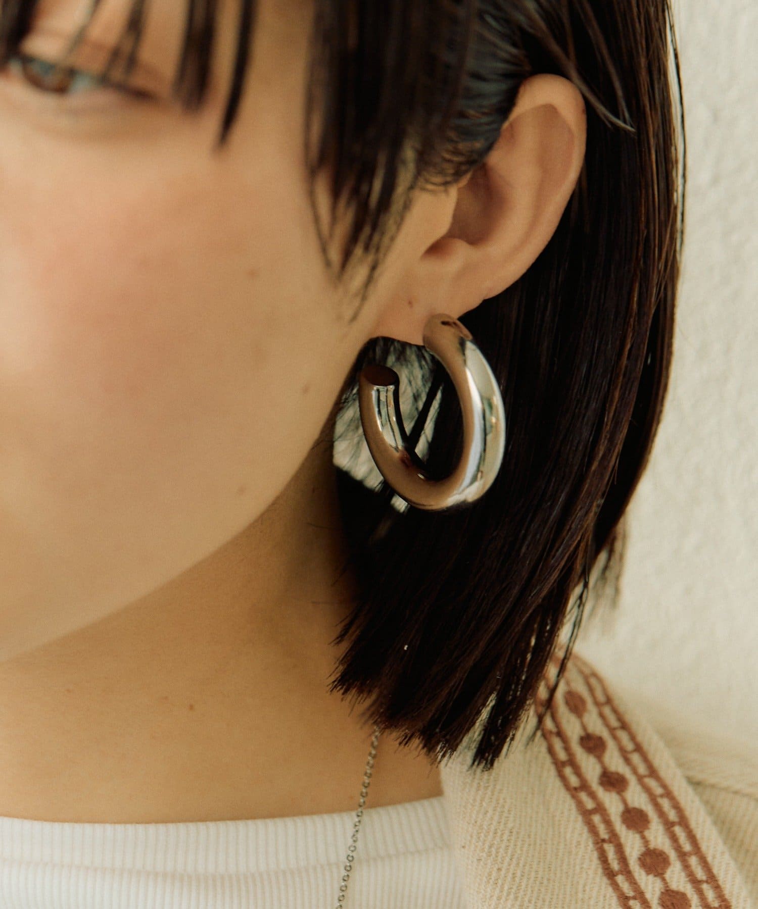 ear PAPILLONNER(イア パピヨネ) 《金属アレルギー対応/ステンレス》40mmビッグフープピアス