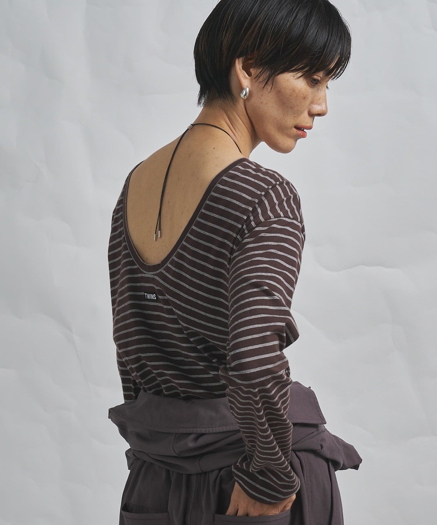 Whim Gazette(ウィム ガゼット) 【GEMINI】バックシャンボーダーカットソー