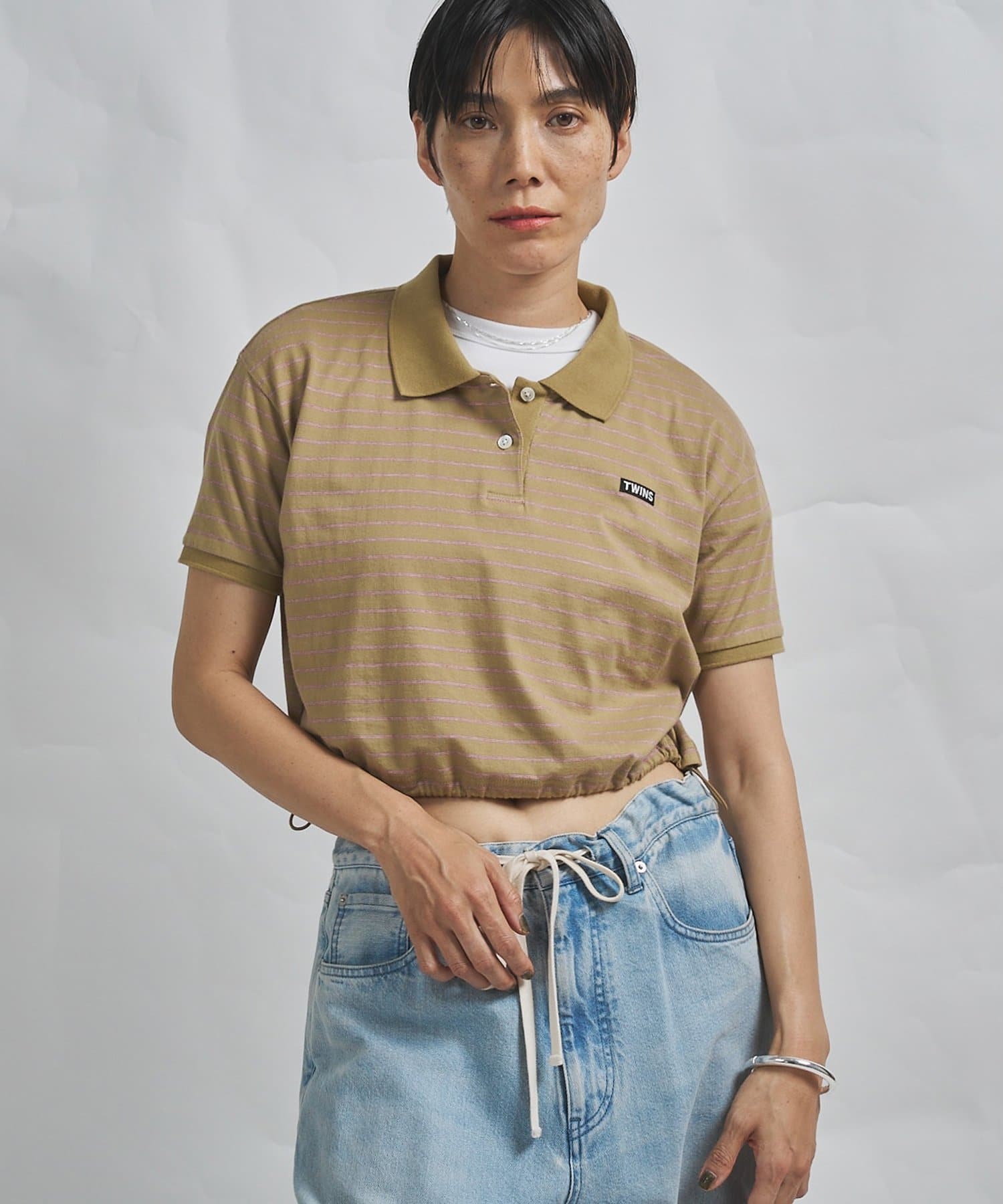 Whim Gazette(ウィム ガゼット) 【GEMINI】ボーダーポロカットソー