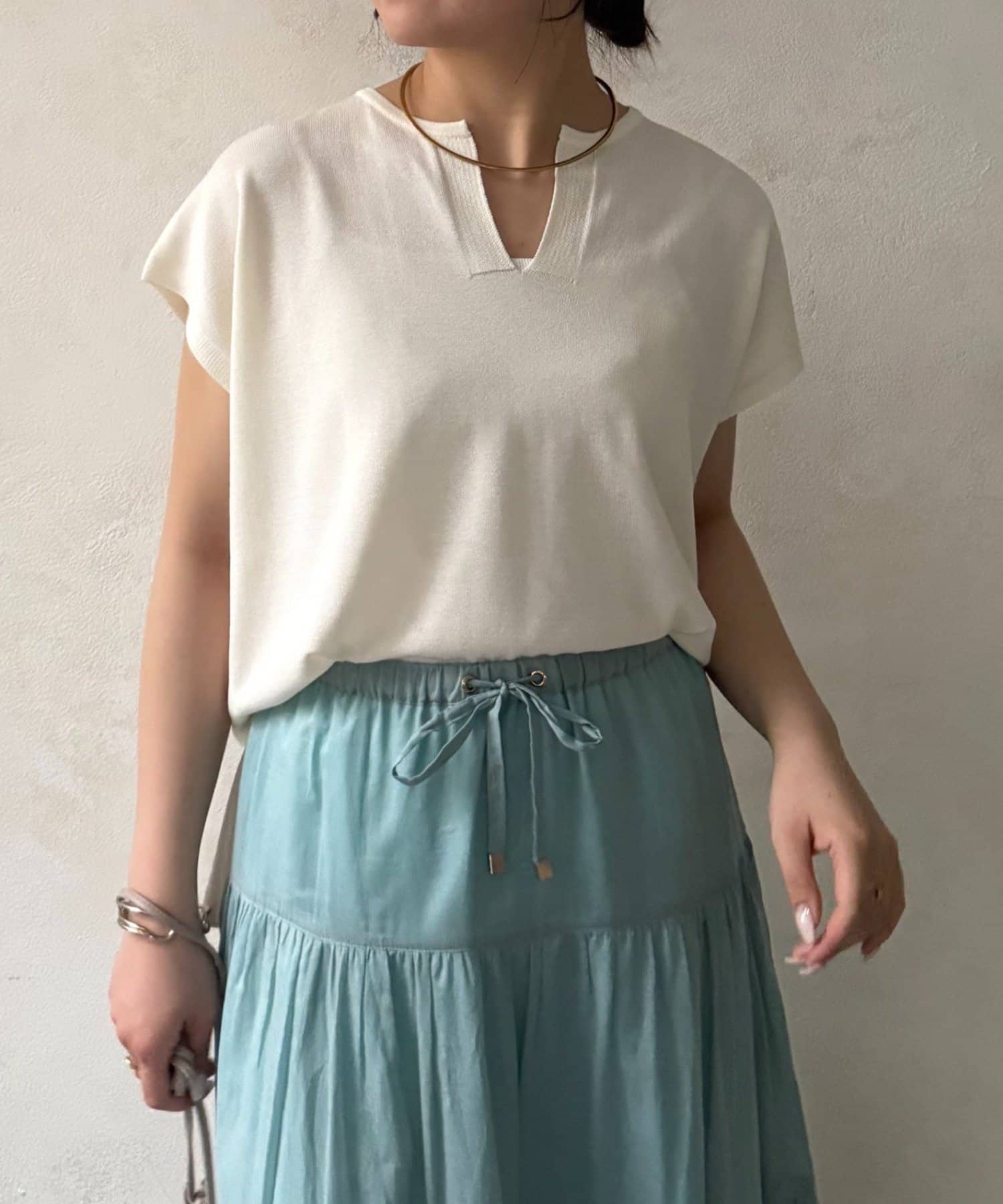 Jena　espace merveilleux(ジェナ　エスパスメルヴェイユ) キーネックフレンチニット