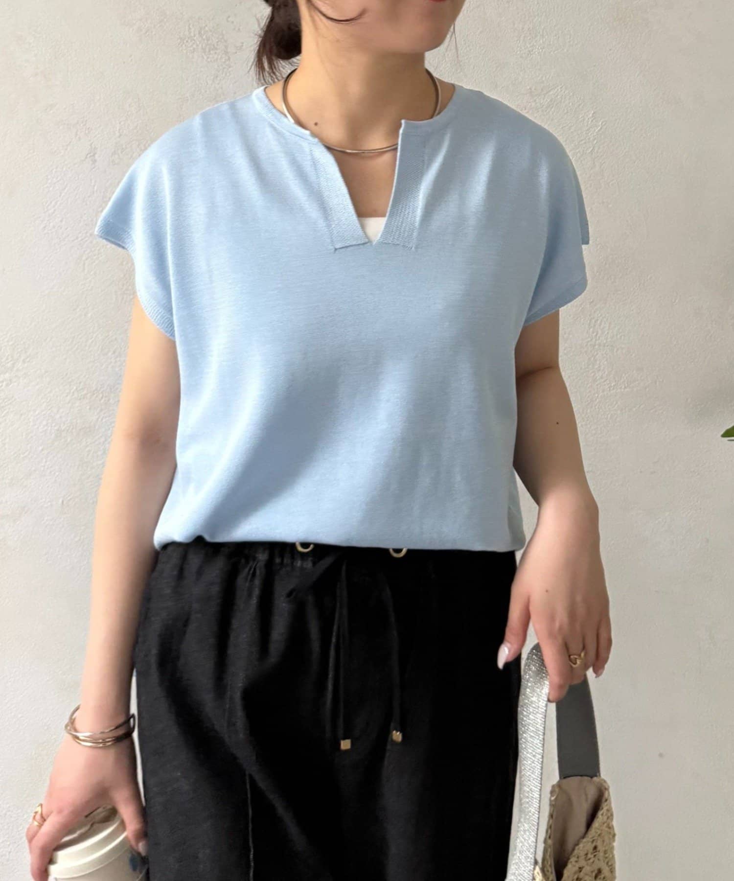 Jena　espace merveilleux(ジェナ　エスパスメルヴェイユ) キーネックフレンチニット